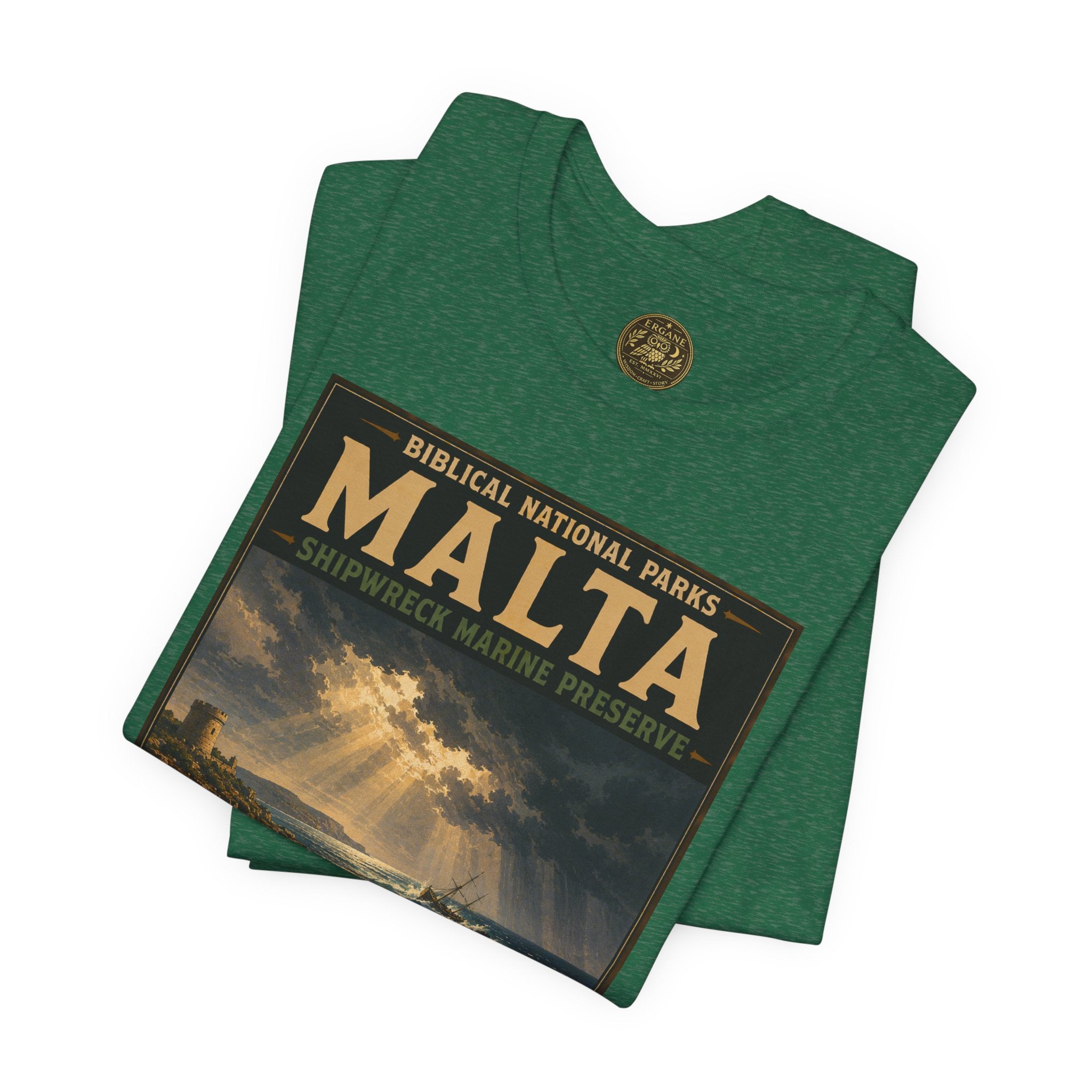 Biblical National Parks Collection VIII- The Apostles' Trails #049/049 | Acts 27-28 | Vintage nature poster Tee | Biblical national parks graphic shirt