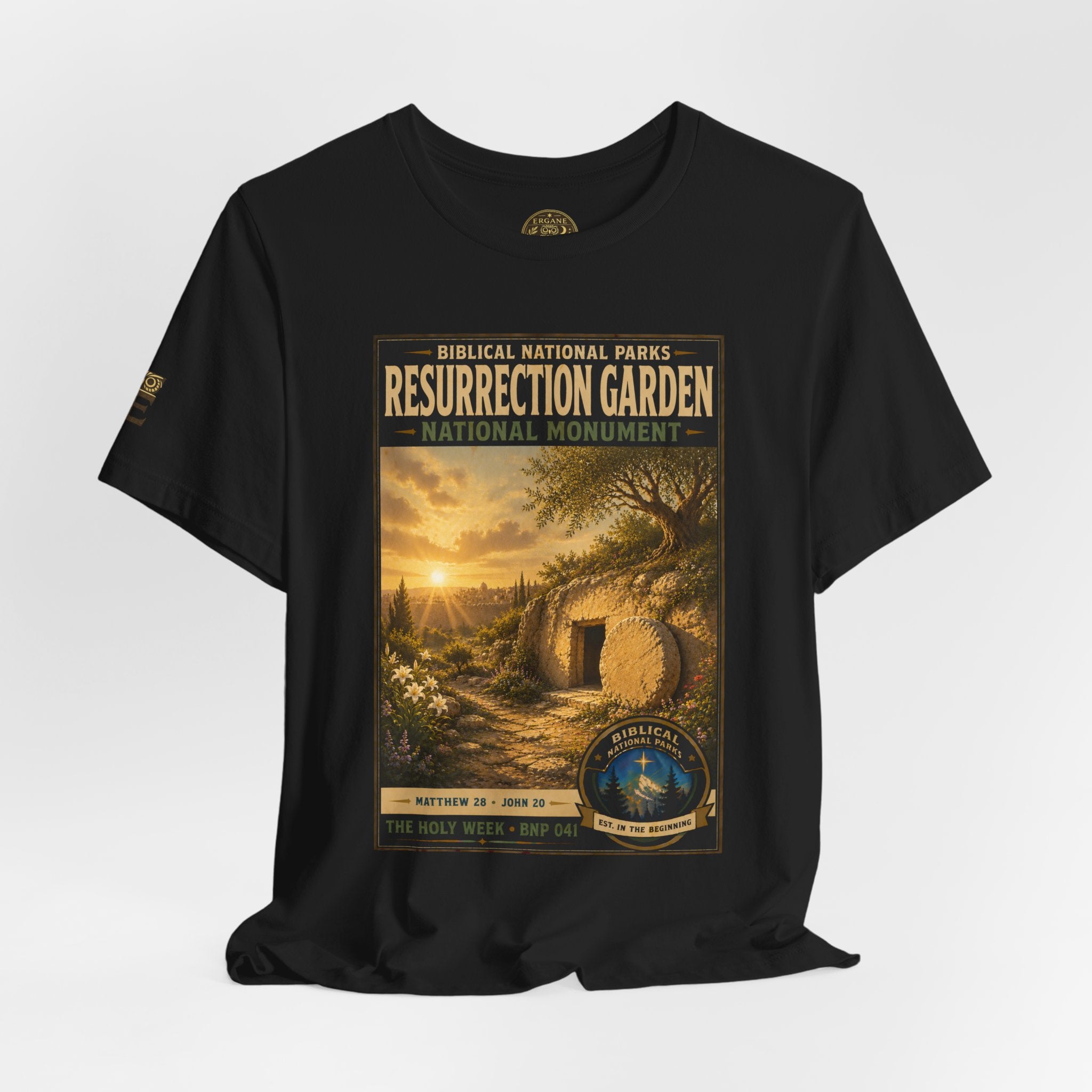 Biblical National Parks Collection VII- The Holy Week #041/041 | Matthew 28 - John 20 | Vintage nature poster Tee | Biblical national parks graphic shirt
