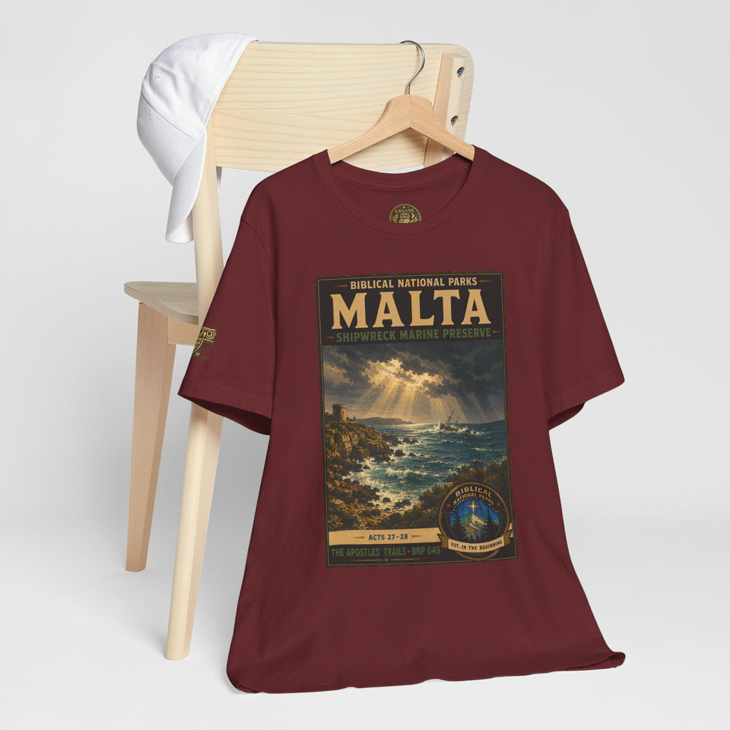 Biblical National Parks Collection VIII- The Apostles' Trails #049/049 | Acts 27-28 | Vintage nature poster Tee | Biblical national parks graphic shirt