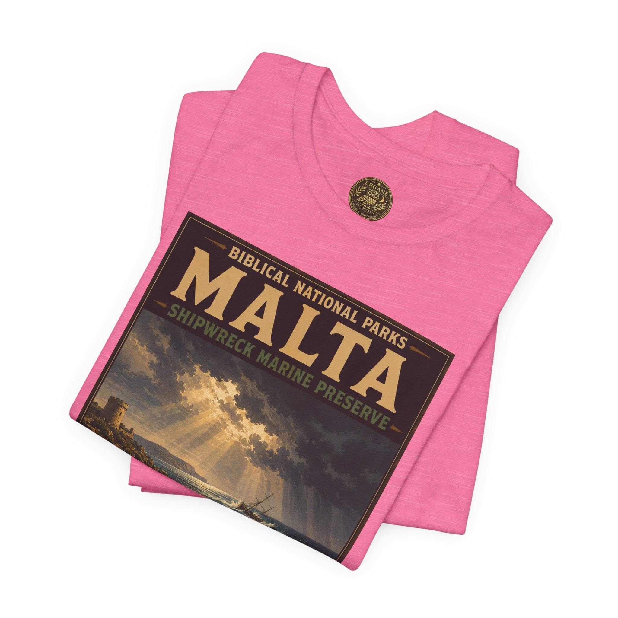 Biblical National Parks Collection VIII- The Apostles' Trails #049/049 | Acts 27-28 | Vintage nature poster Tee | Biblical national parks graphic shirt
