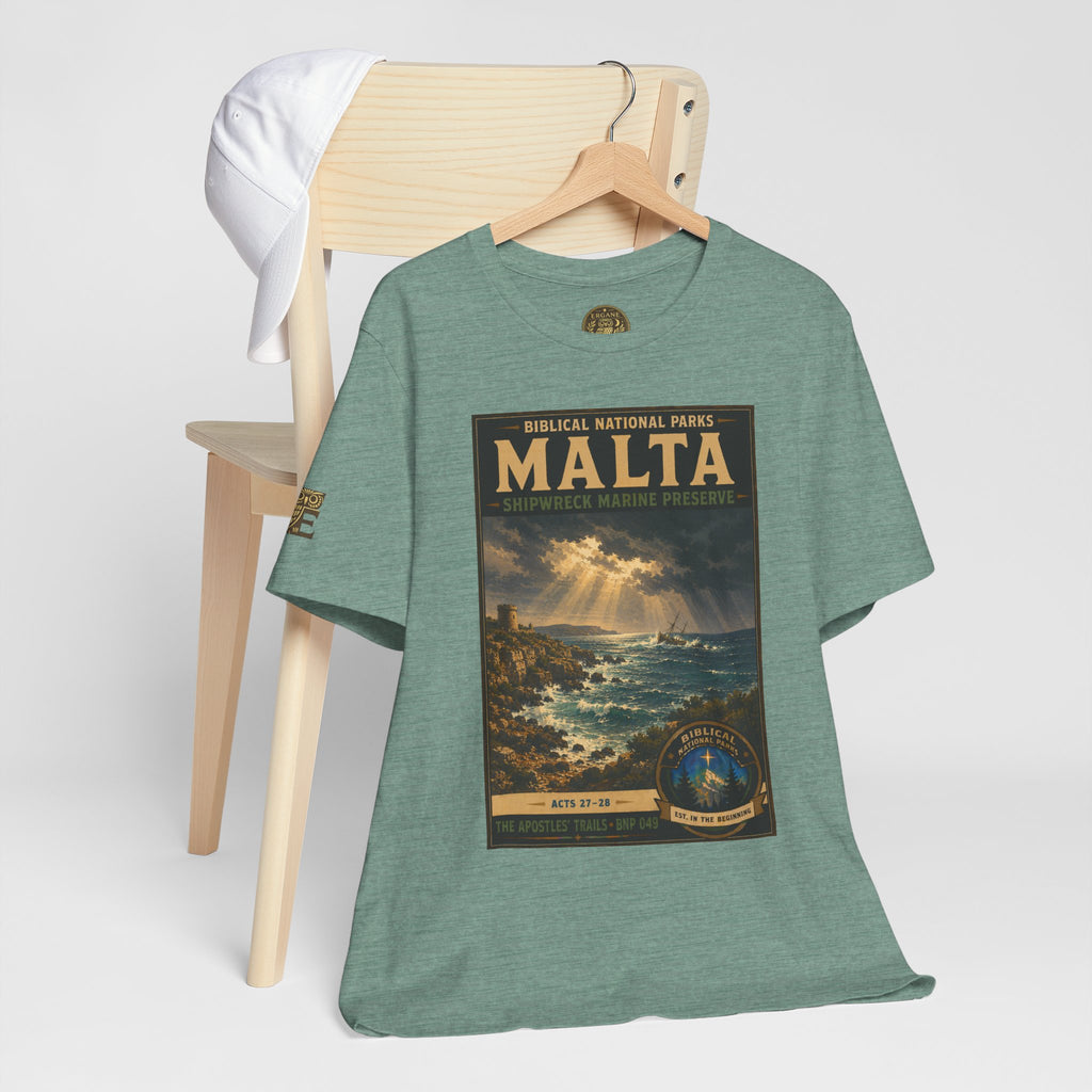 Biblical National Parks Collection VIII- The Apostles' Trails #049/049 | Acts 27-28 | Vintage nature poster Tee | Biblical national parks graphic shirt