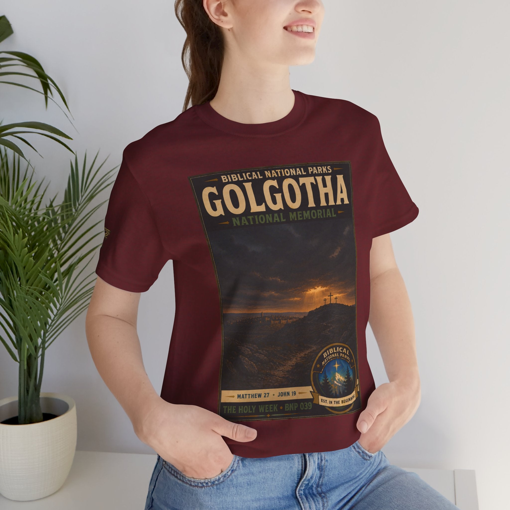Biblical National Parks Collection VII- The Holy Week #039/041 | Matthew 27 - John 19 | Vintage nature poster Tee | Biblical national parks graphic shirt