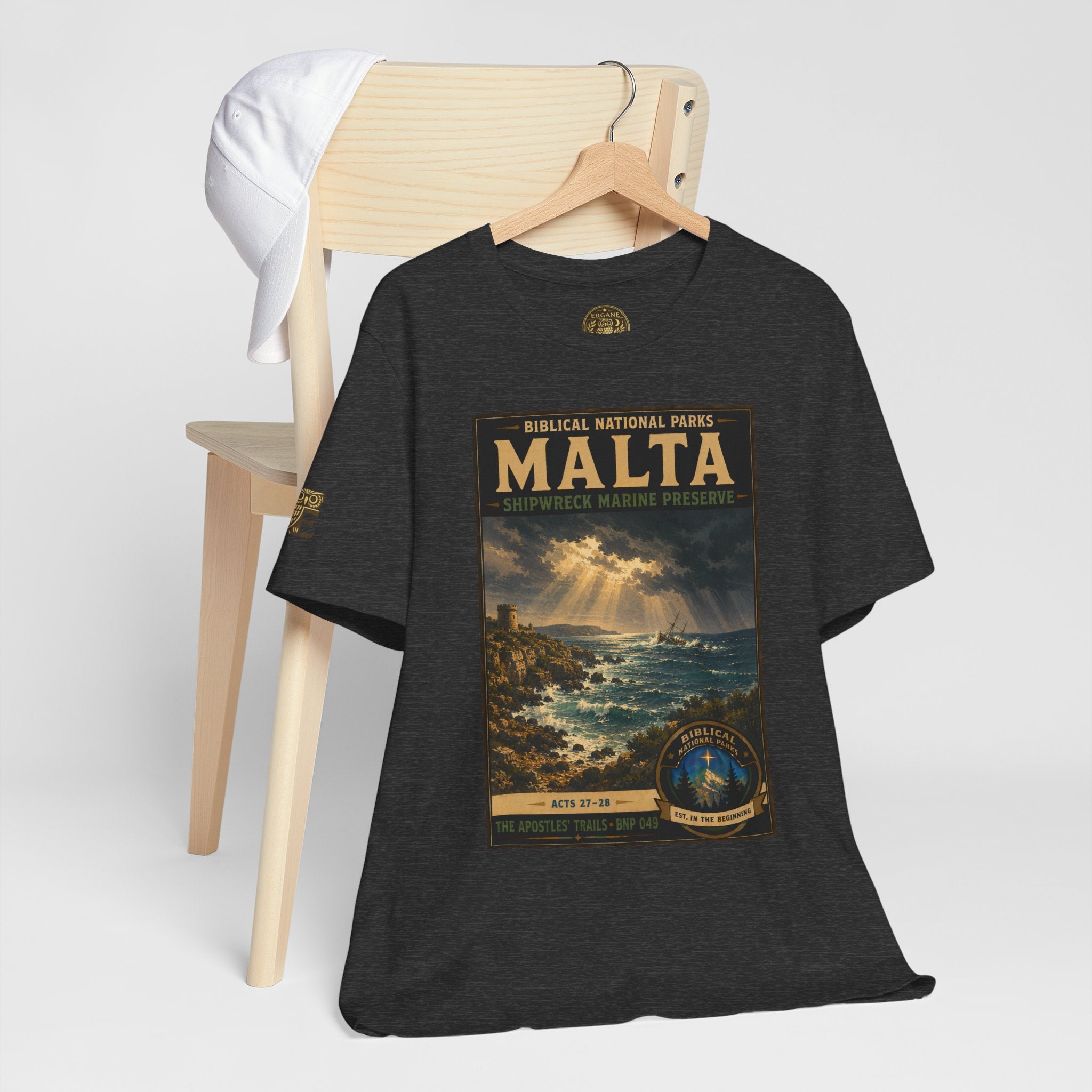 Biblical National Parks Collection VIII- The Apostles' Trails #049/049 | Acts 27-28 | Vintage nature poster Tee | Biblical national parks graphic shirt