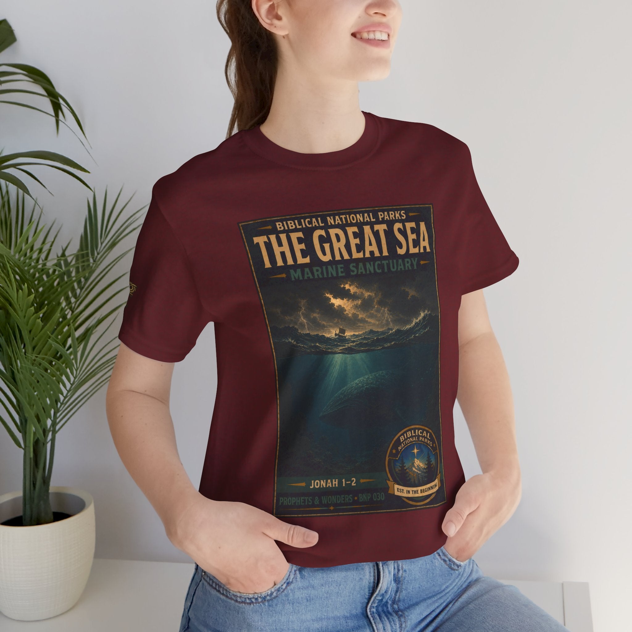 Biblical National Parks Collection V- Prophets & Wonders #030/030 Jonah 1-2 | Vintage nature poster Tee | Biblical national parks graphic shirt
