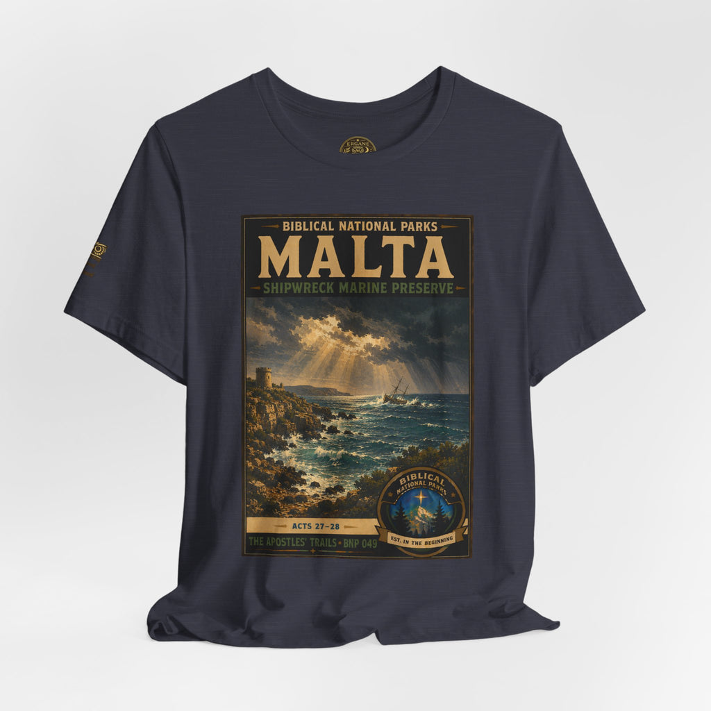 Biblical National Parks Collection VIII- The Apostles' Trails #049/049 | Acts 27-28 | Vintage nature poster Tee | Biblical national parks graphic shirt