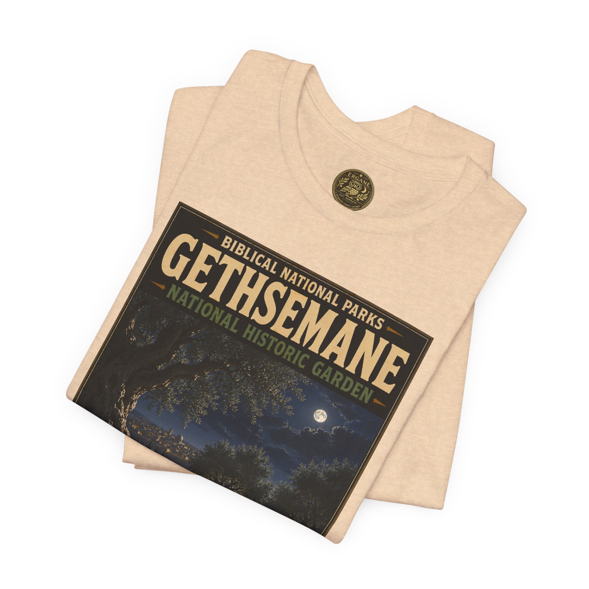 Biblical National Parks Collection VII- The Holy Week #038/041 | Matthew 26: 36-46 | Vintage nature poster Tee | Biblical national parks graphic shirt