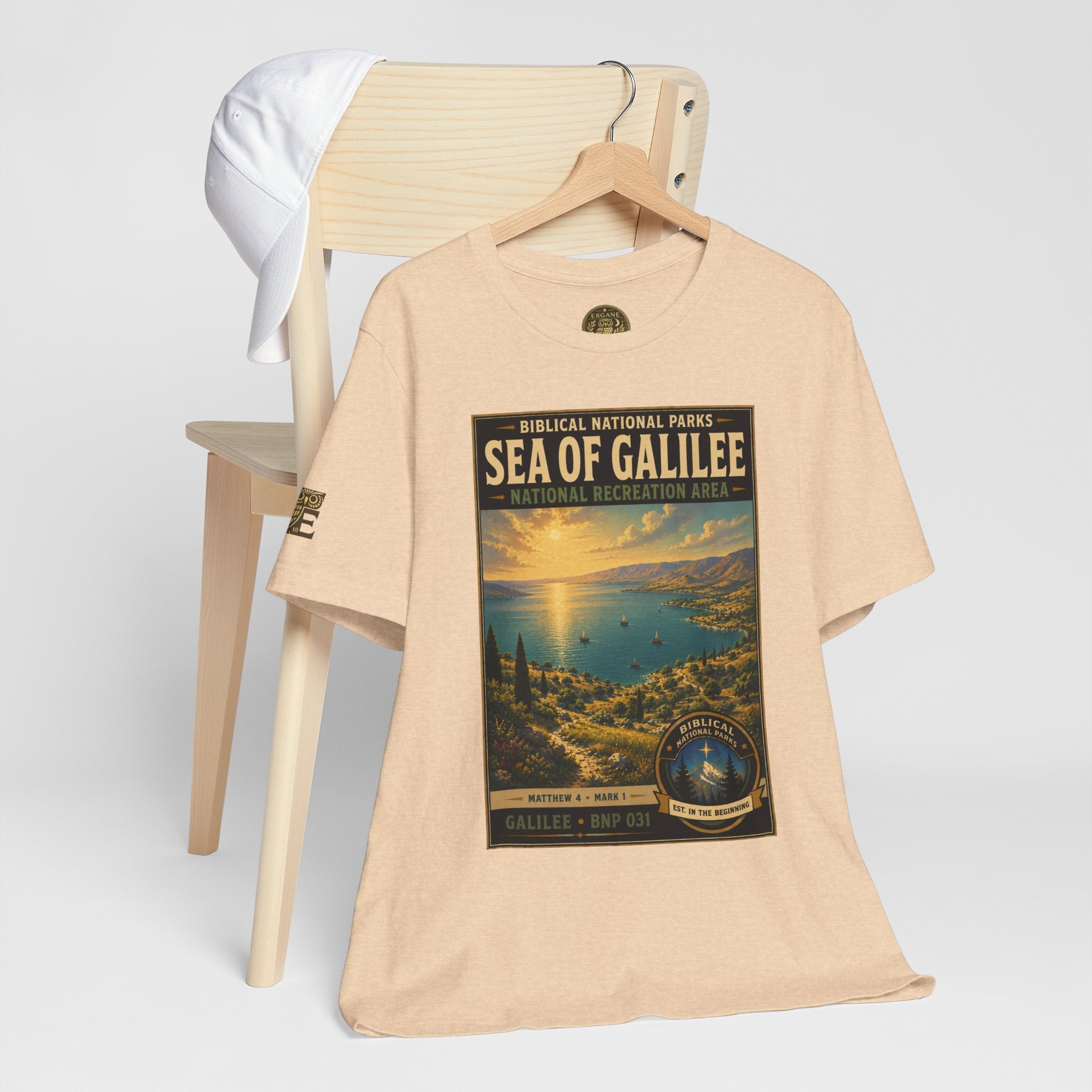 Biblical National Parks Collection VI- Galilee #031/035 Matthew 4 & Mark 1 | Vintage nature poster Tee | Biblical national parks graphic shirt
