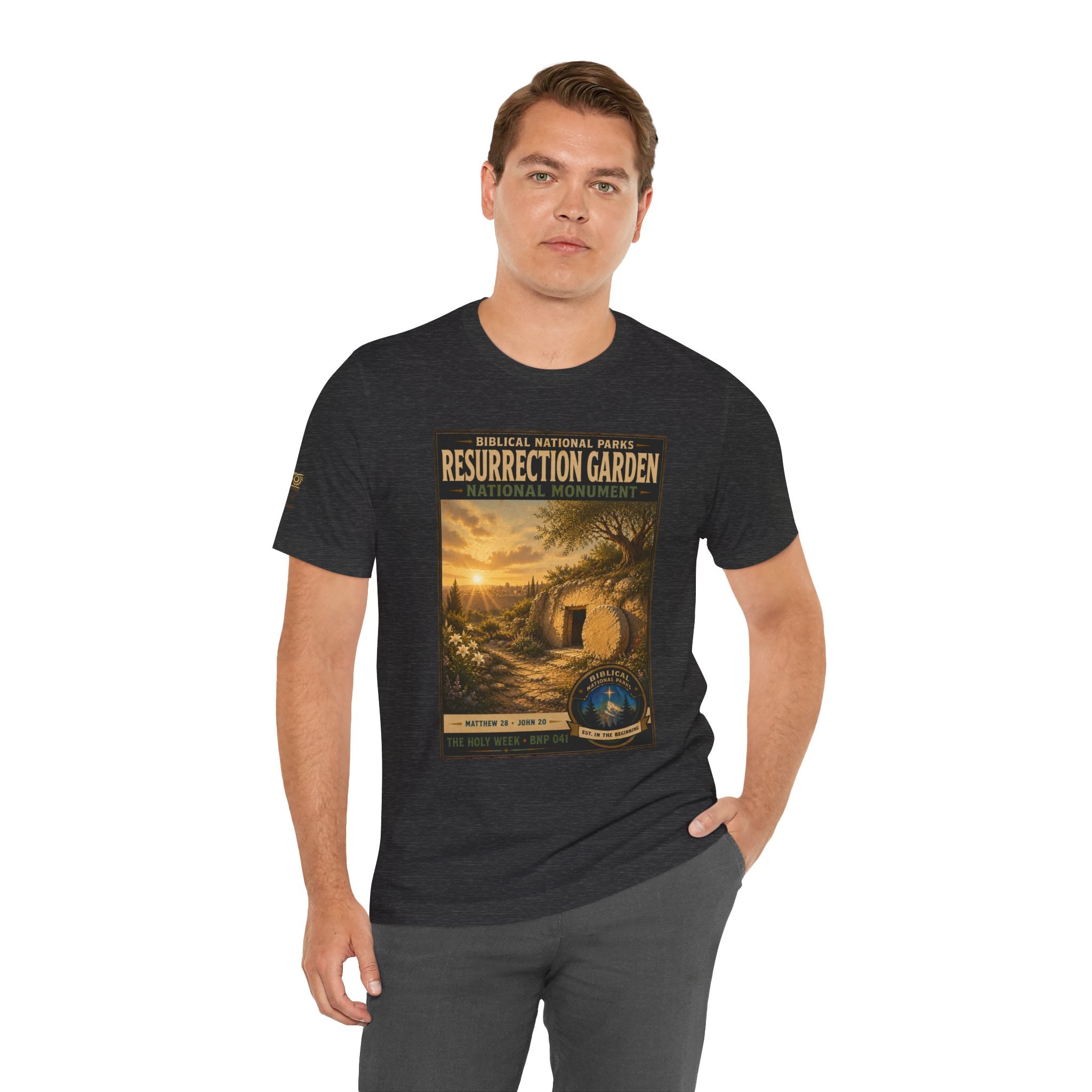 Biblical National Parks Collection VII- The Holy Week #041/041 | Matthew 28 - John 20 | Vintage nature poster Tee | Biblical national parks graphic shirt