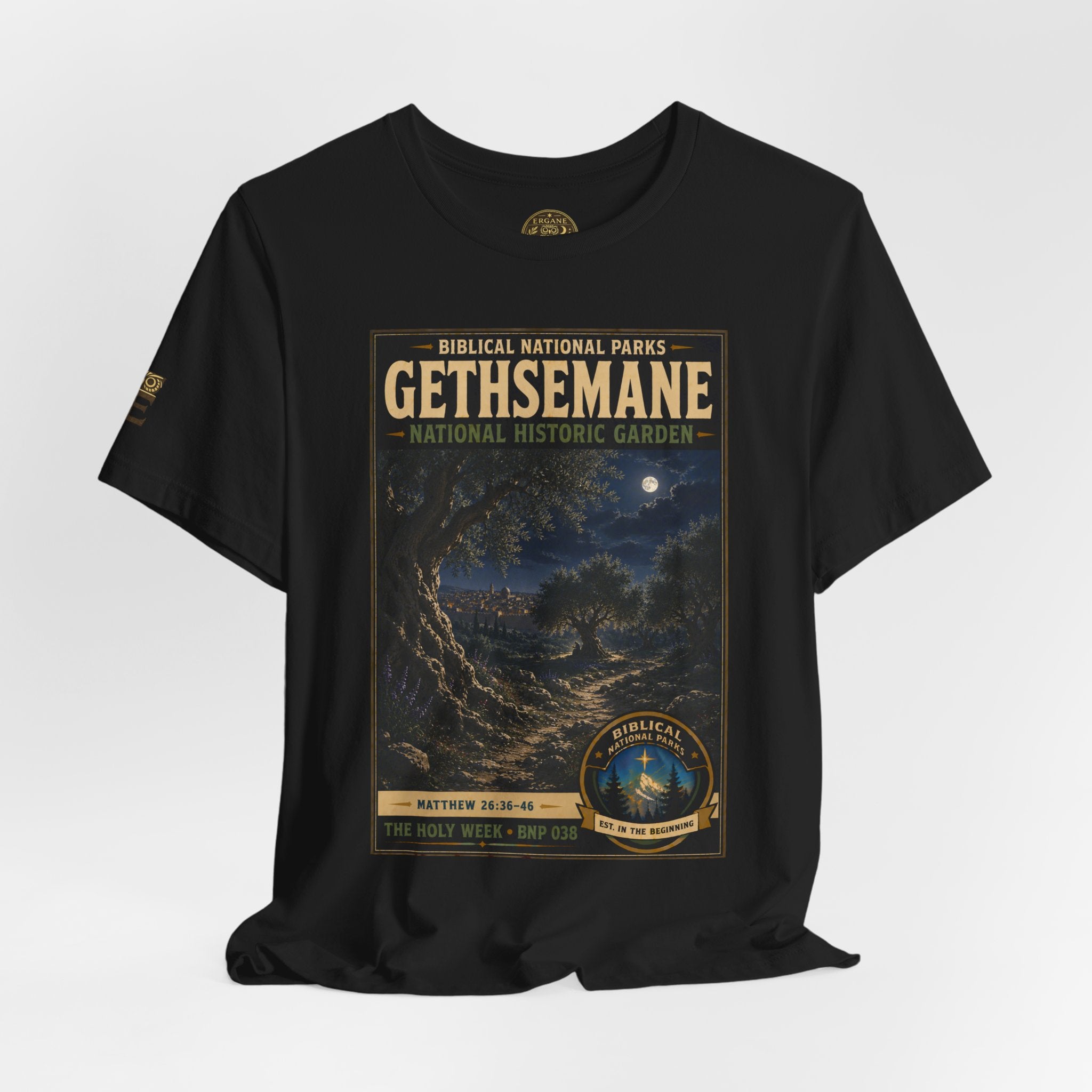 Biblical National Parks Collection VII- The Holy Week #038/041 | Matthew 26: 36-46 | Vintage nature poster Tee | Biblical national parks graphic shirt
