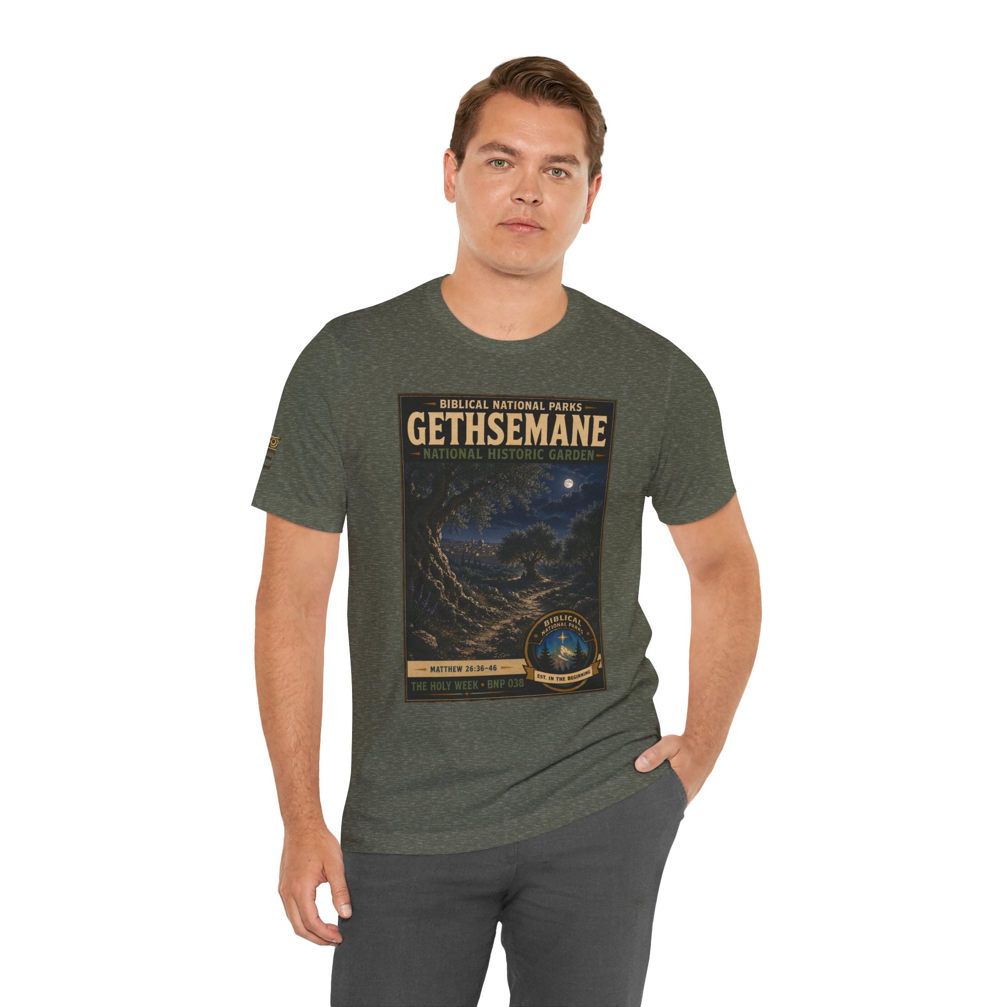 Biblical National Parks Collection VII- The Holy Week #038/041 | Matthew 26: 36-46 | Vintage nature poster Tee | Biblical national parks graphic shirt