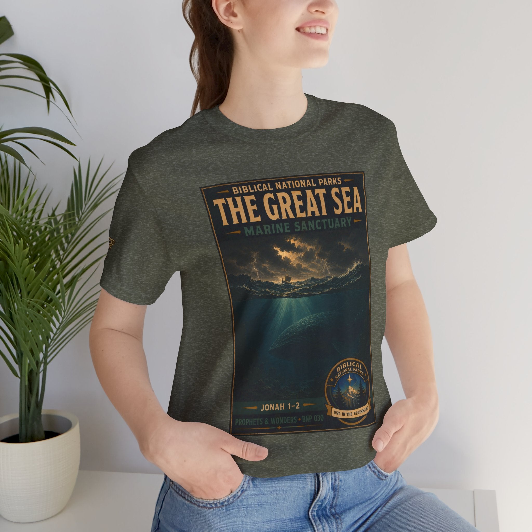 Biblical National Parks Collection V- Prophets & Wonders #030/030 Jonah 1-2 | Vintage nature poster Tee | Biblical national parks graphic shirt