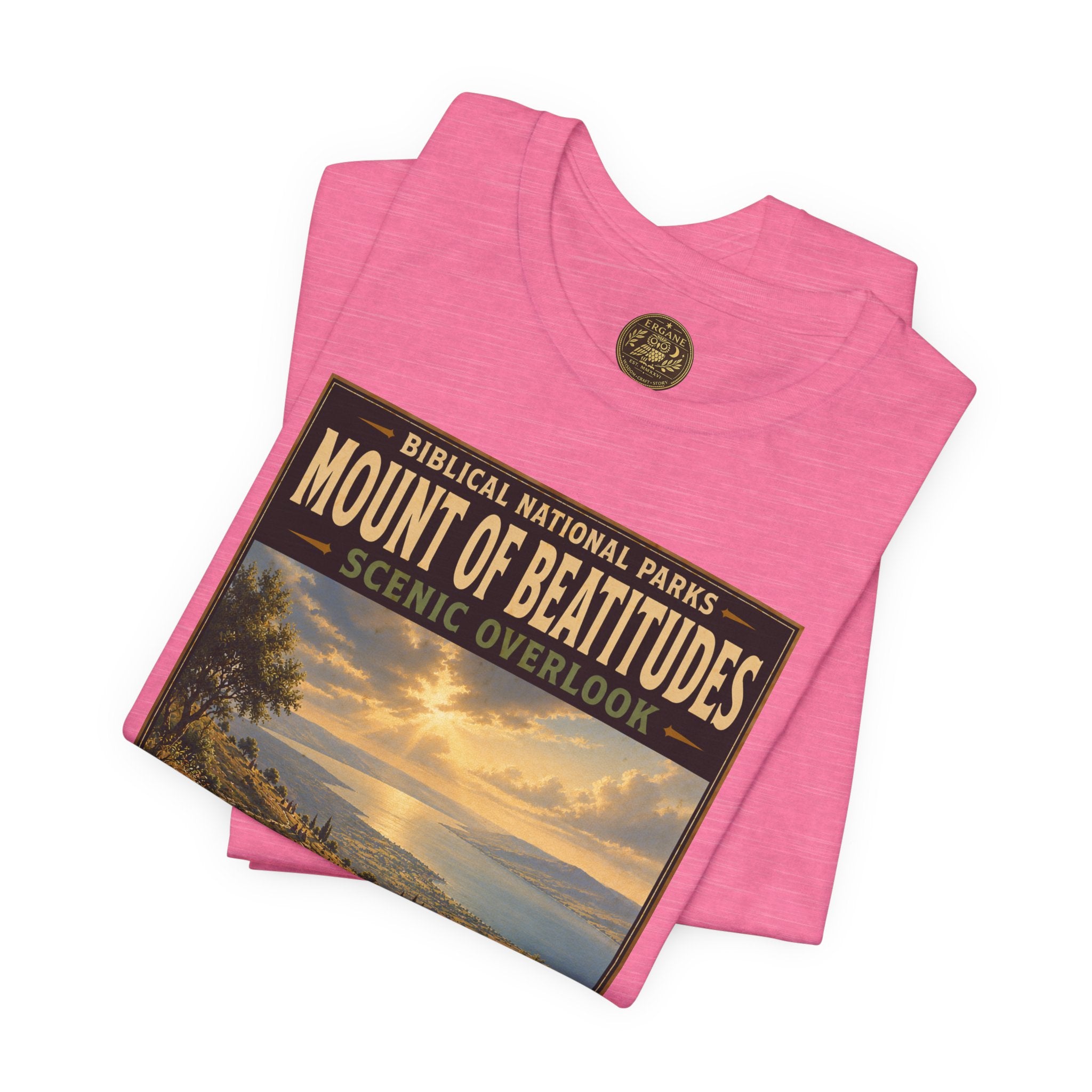 Biblical National Parks Collection VI- Galilee #033/035 Matthew 5-7 | Vintage nature poster Tee | Biblical national parks graphic shirt