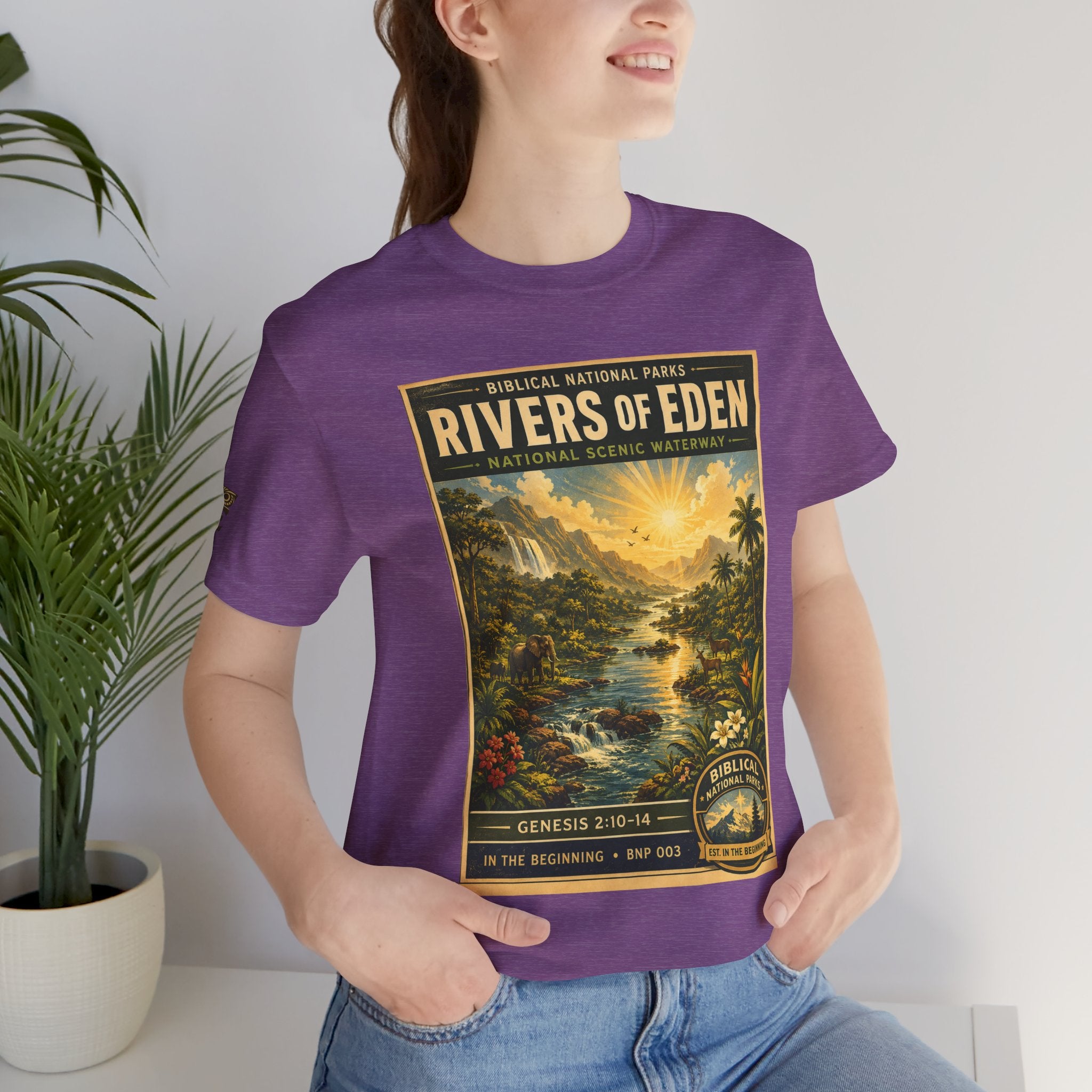 Biblical National Parks Collection I- In The Beginning #003/006 Genesis 2:10-14 | Vintage nature poster Tee | Biblical national parks graphic shirt