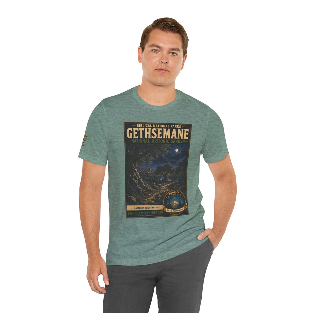 Biblical National Parks Collection VII- The Holy Week #038/041 | Matthew 26: 36-46 | Vintage nature poster Tee | Biblical national parks graphic shirt