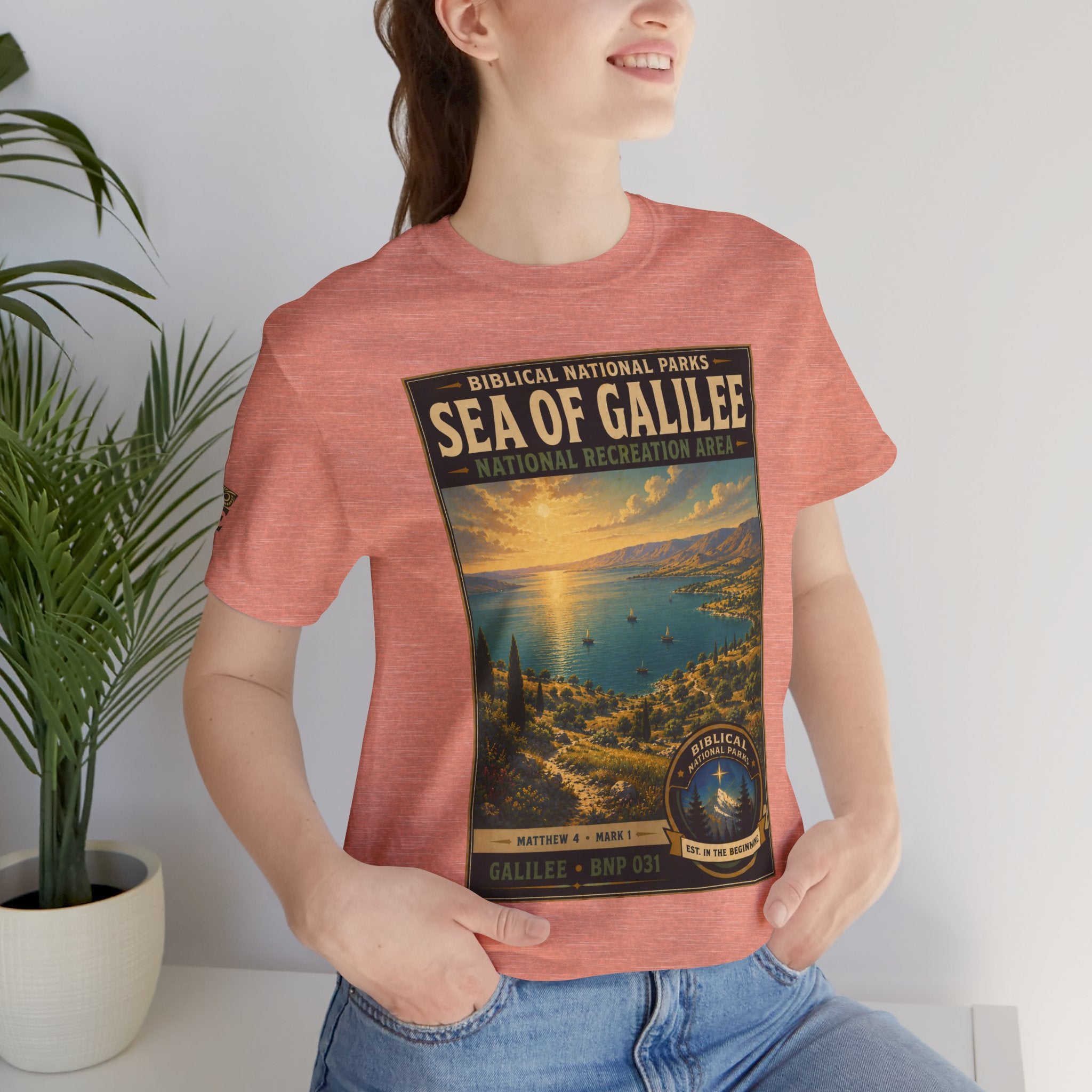 Biblical National Parks Collection VI- Galilee #031/035 Matthew 4 & Mark 1 | Vintage nature poster Tee | Biblical national parks graphic shirt