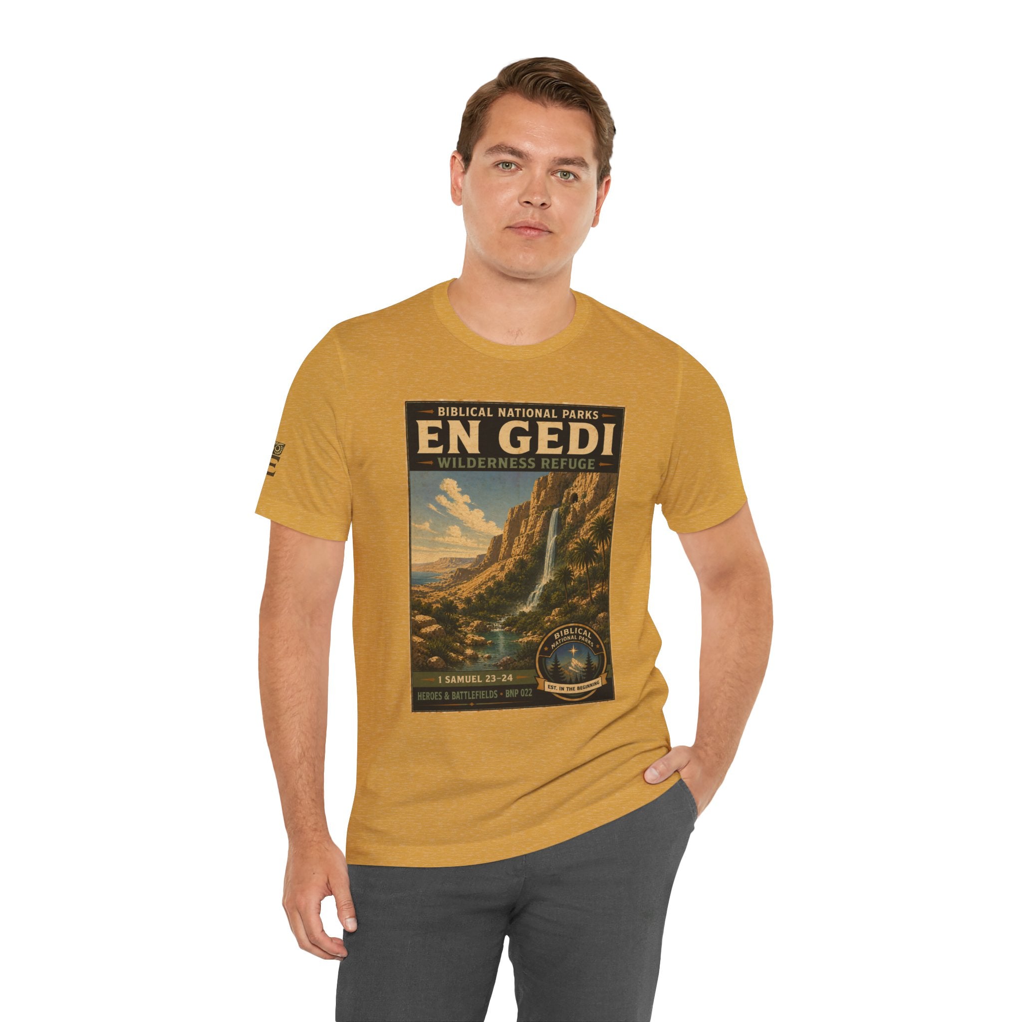 Biblical National Parks Collection IV- Heros & Battlefields #022/023 1 Samuel 23-24 | Vintage nature poster Tee | Biblical national parks graphic shirt
