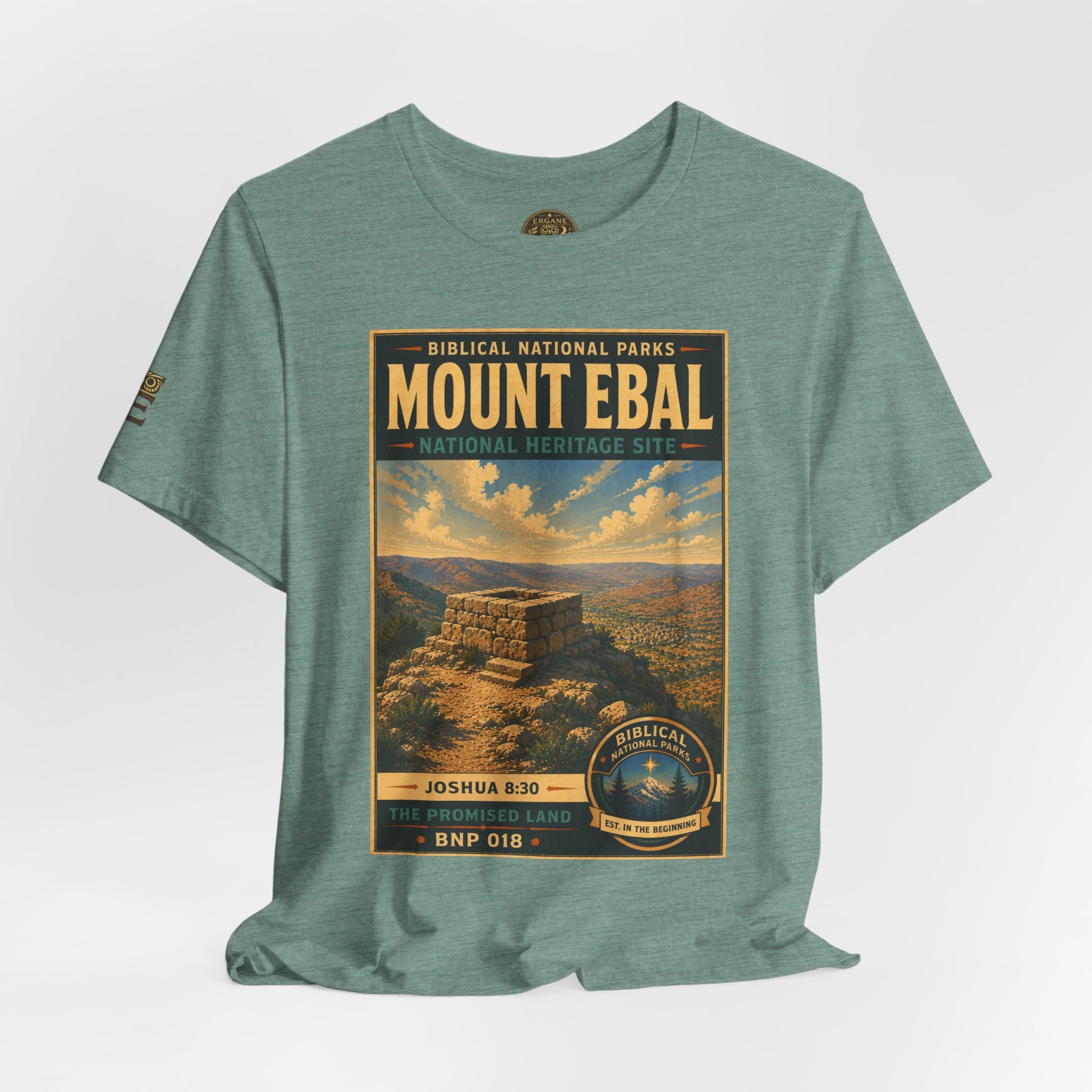 Biblical National Parks Collection III- The Promised Land #018/018 Joshua 8: 30 | Vintage nature poster Tee | Biblical national parks graphic shirt