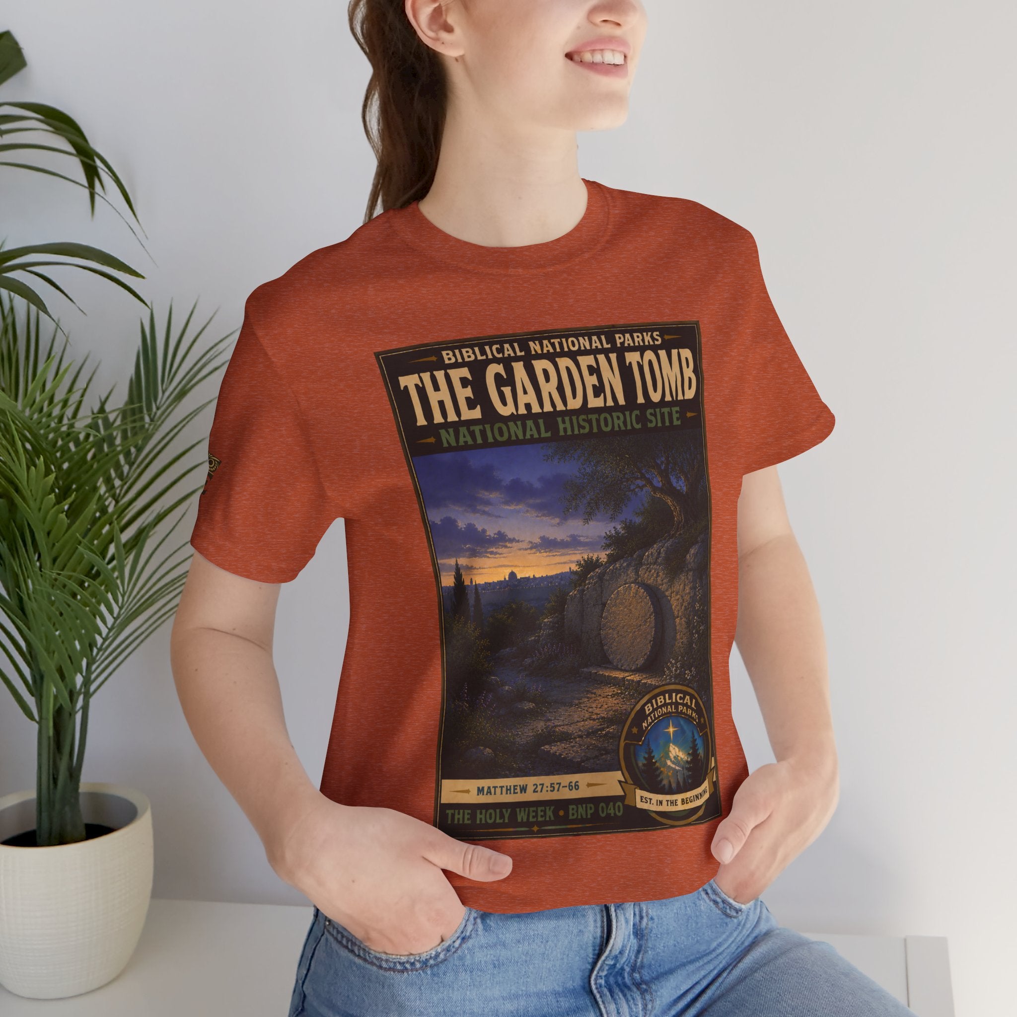 Biblical National Parks Collection VII- The Holy Week #040/041 | Matthew 27: 55-66 | Vintage nature poster Tee | Biblical national parks graphic shirt