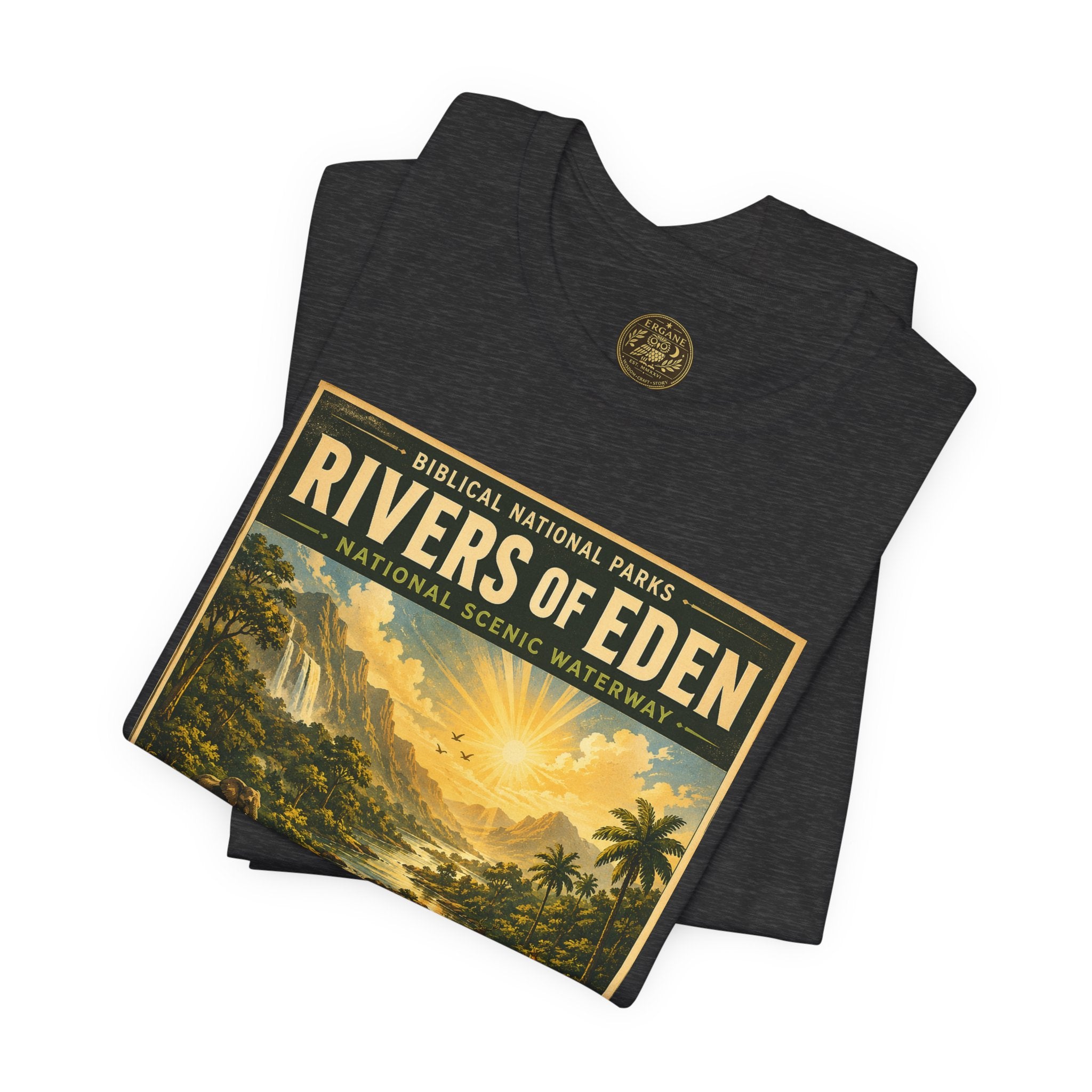 Biblical National Parks Collection I- In The Beginning #003/006 Genesis 2:10-14 | Vintage nature poster Tee | Biblical national parks graphic shirt