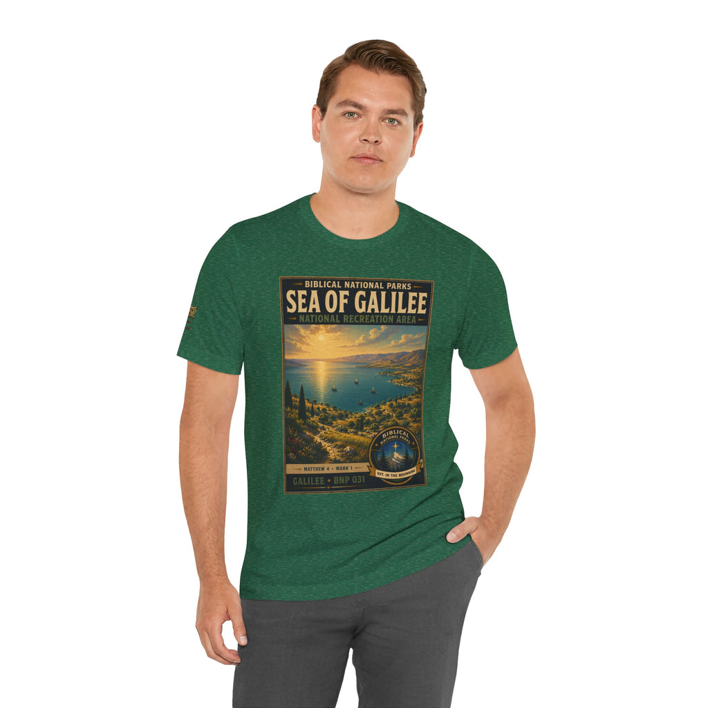 Biblical National Parks Collection VI- Galilee #031/035 Matthew 4 & Mark 1 | Vintage nature poster Tee | Biblical national parks graphic shirt