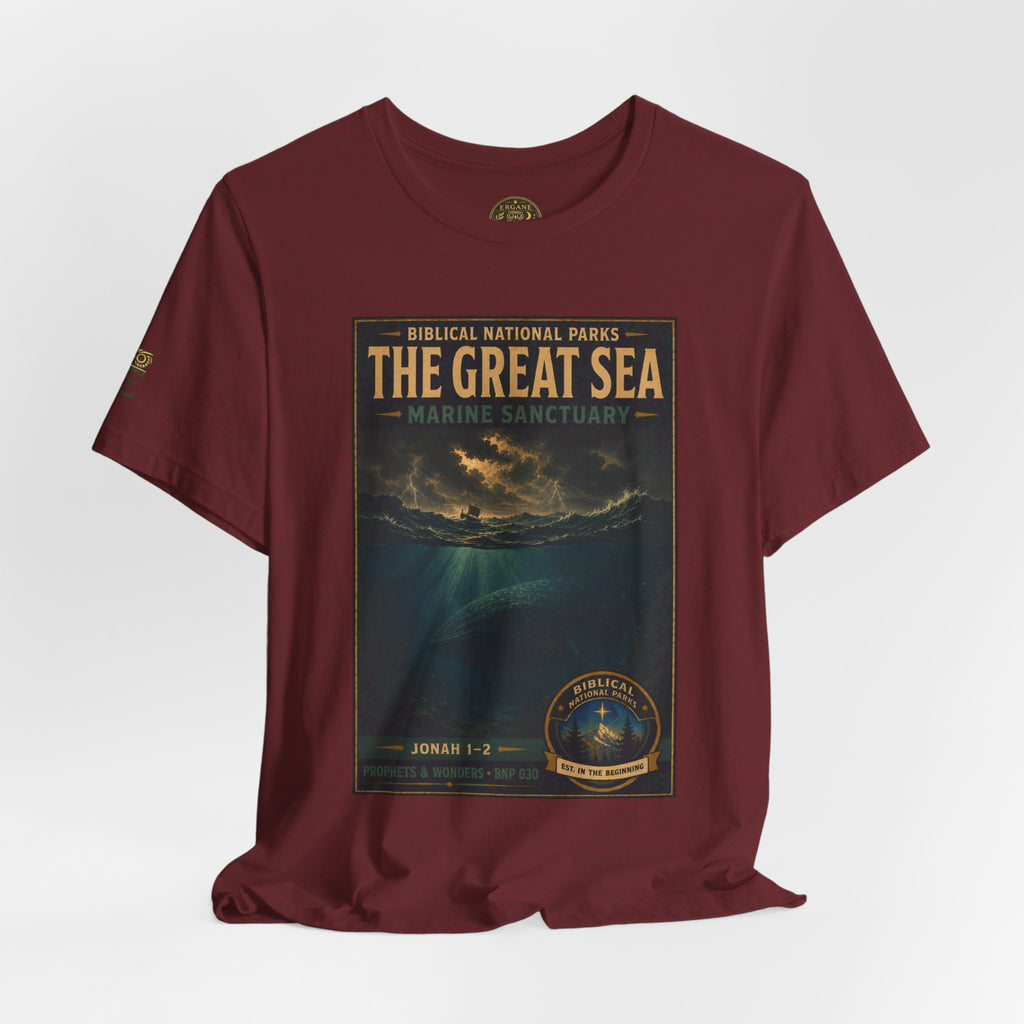 Biblical National Parks Collection V- Prophets & Wonders #030/030 Jonah 1-2 | Vintage nature poster Tee | Biblical national parks graphic shirt