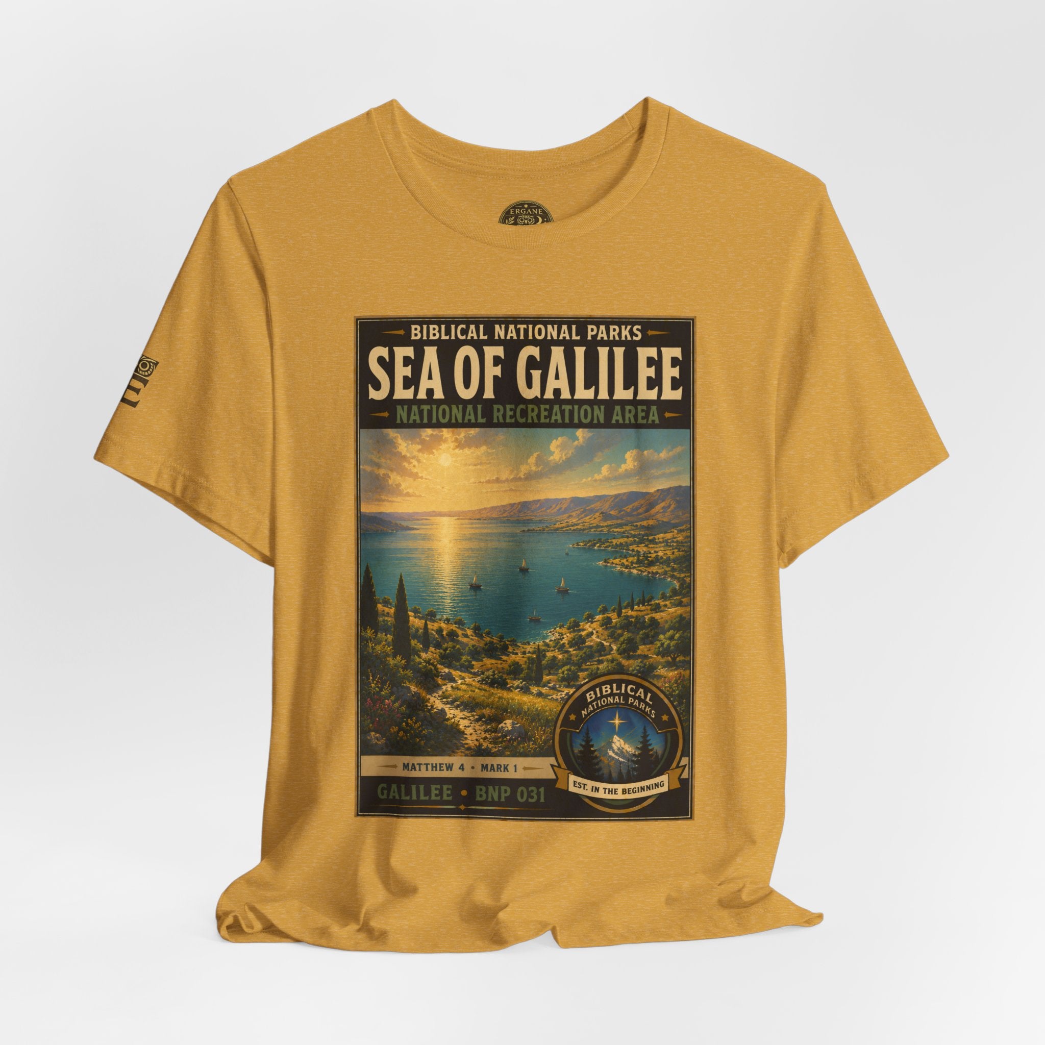 Biblical National Parks Collection VI- Galilee #031/035 Matthew 4 & Mark 1 | Vintage nature poster Tee | Biblical national parks graphic shirt