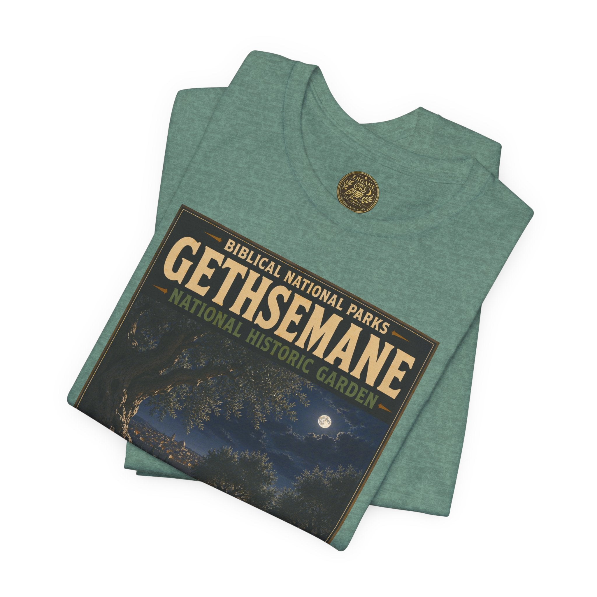 Biblical National Parks Collection VII- The Holy Week #038/041 | Matthew 26: 36-46 | Vintage nature poster Tee | Biblical national parks graphic shirt
