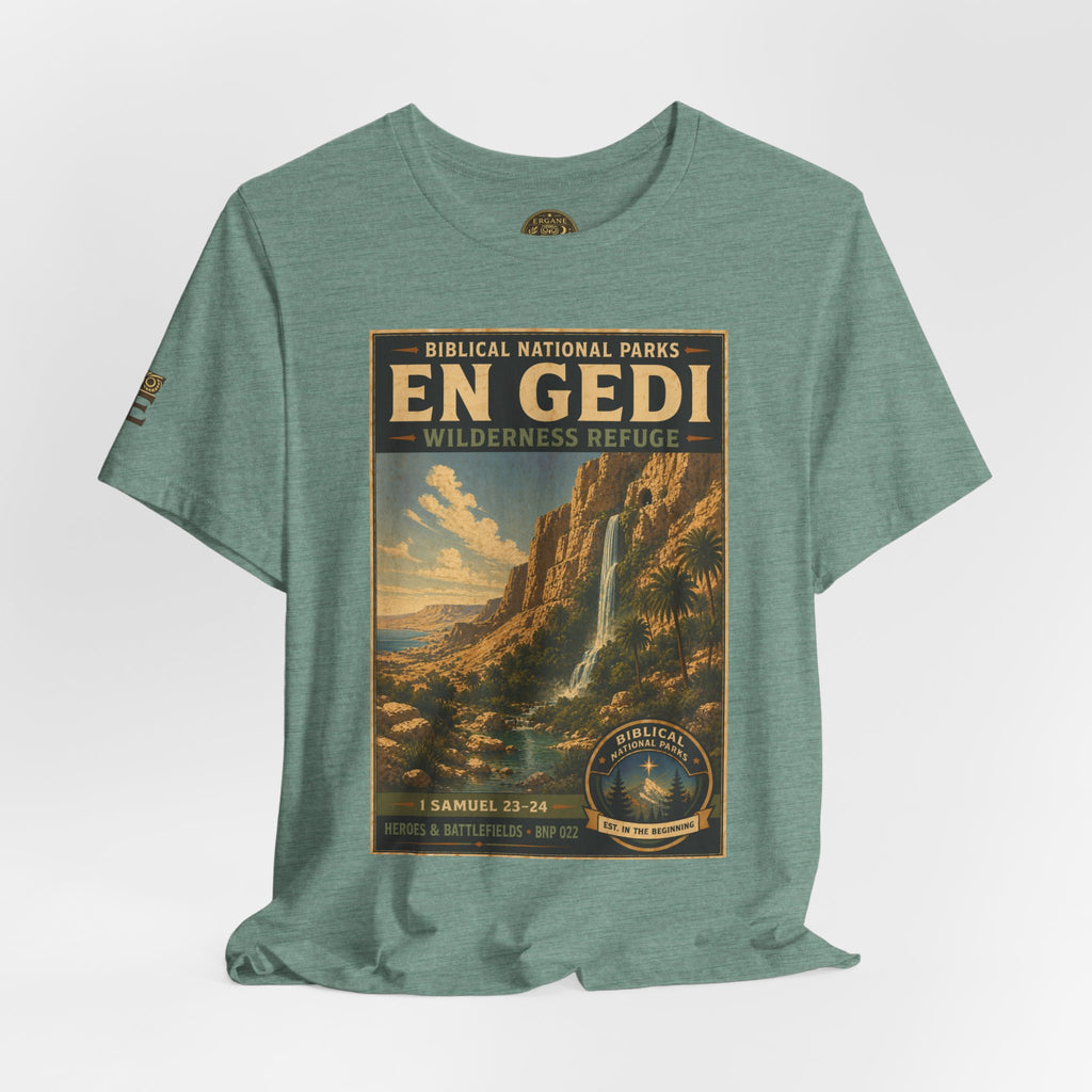 Biblical National Parks Collection IV- Heros & Battlefields #022/023 1 Samuel 23-24 | Vintage nature poster Tee | Biblical national parks graphic shirt