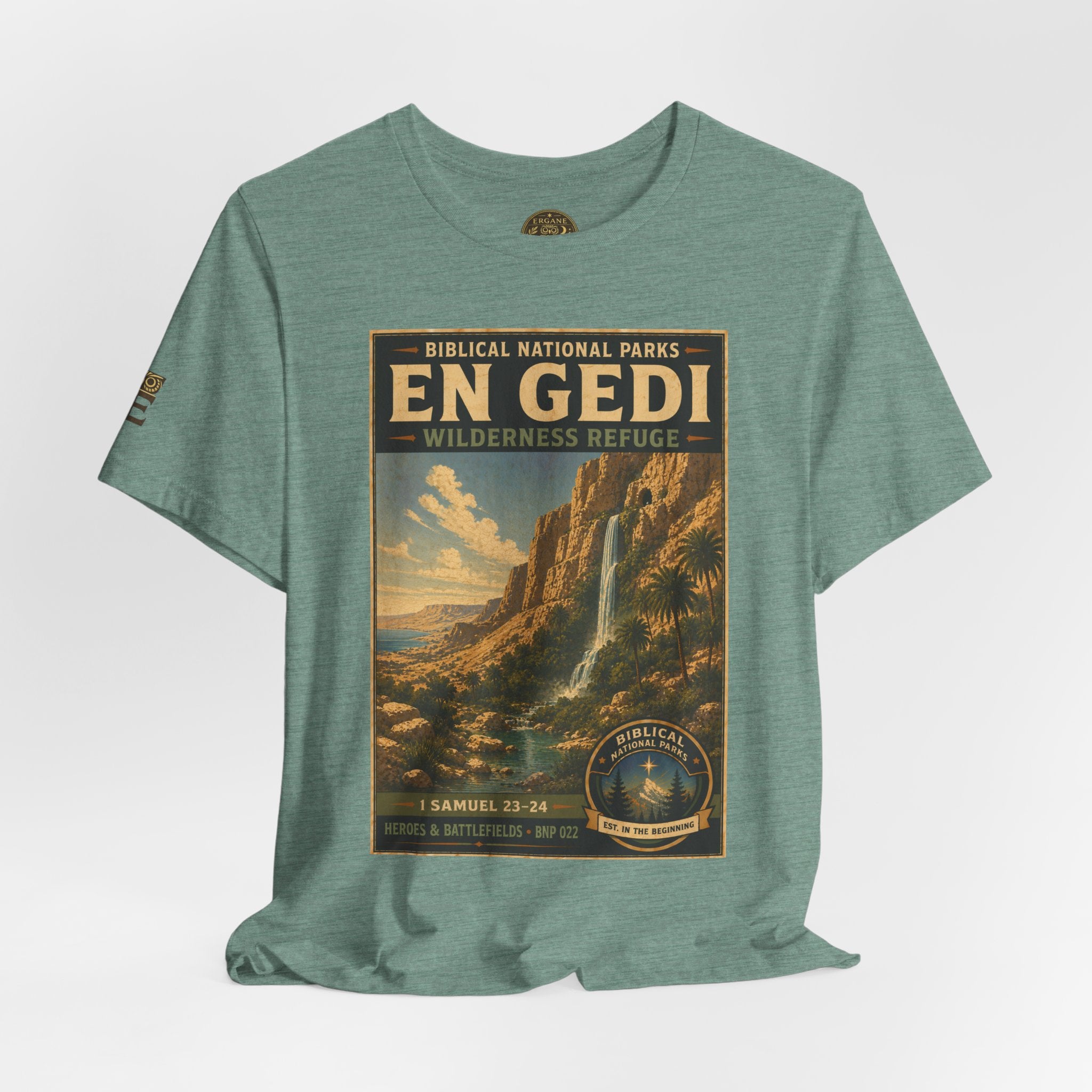 Biblical National Parks Collection IV- Heros & Battlefields #022/023 1 Samuel 23-24 | Vintage nature poster Tee | Biblical national parks graphic shirt