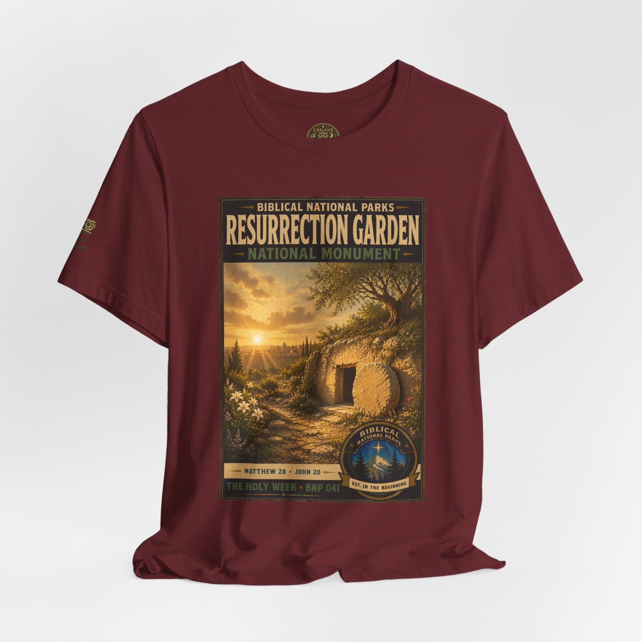 Biblical National Parks Collection VII- The Holy Week #041/041 | Matthew 28 - John 20 | Vintage nature poster Tee | Biblical national parks graphic shirt