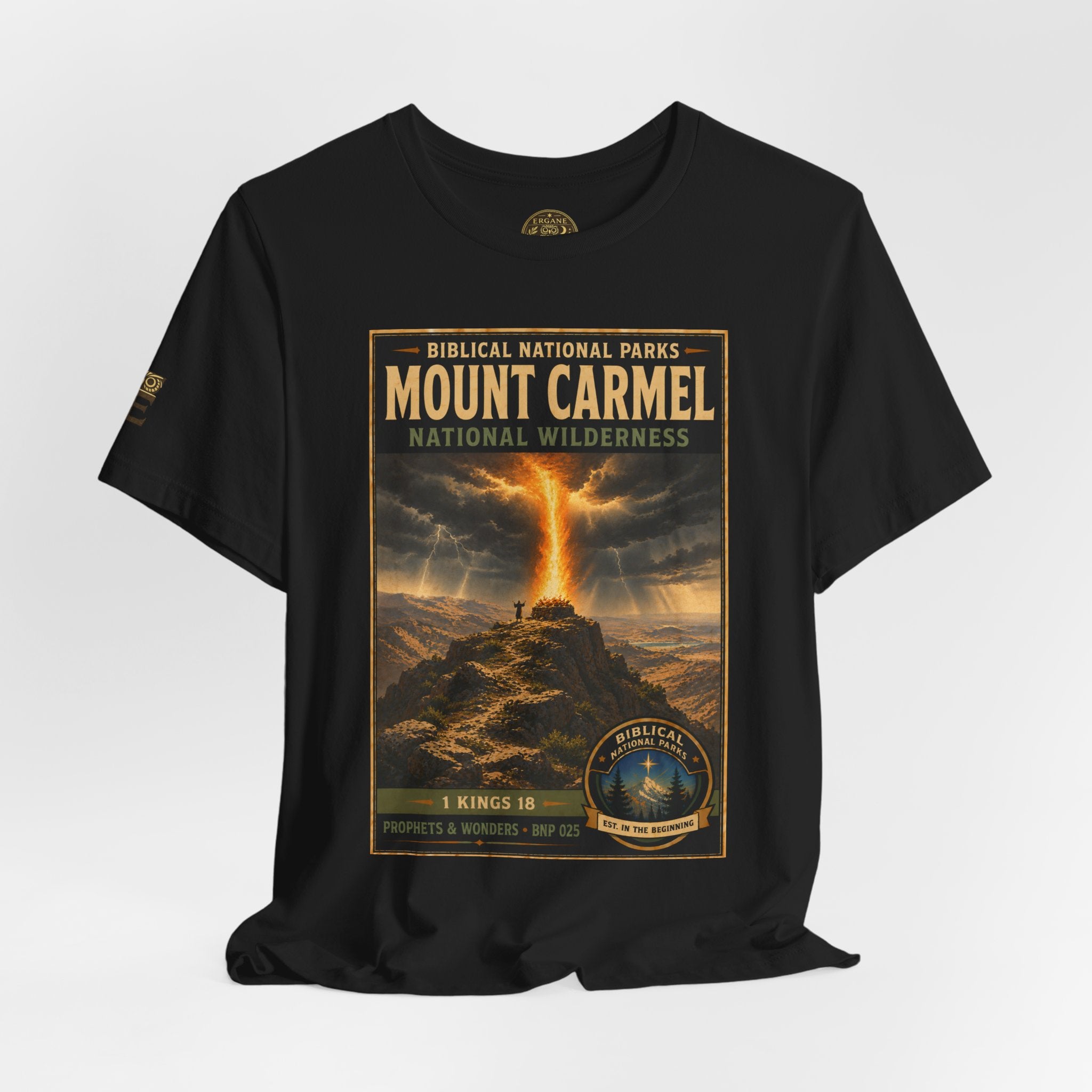 Biblical National Parks Collection V- Prophets & Wonders #025/030 1 Kings 18 | Vintage nature poster Tee | Biblical national parks graphic shirt