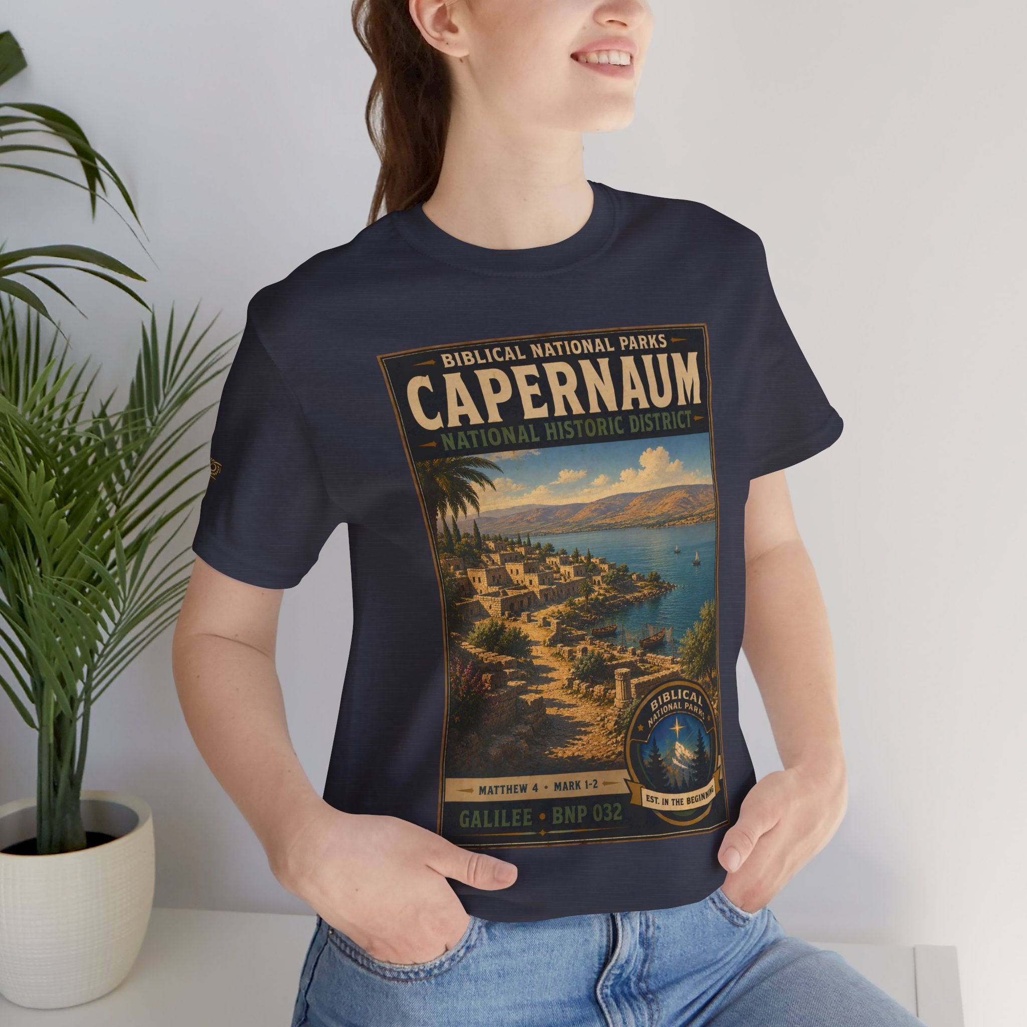Biblical National Parks Collection VI- Galilee #032/035 Matthew 4 & Mark 1-2 | Vintage nature poster Tee | Biblical national parks graphic shirt