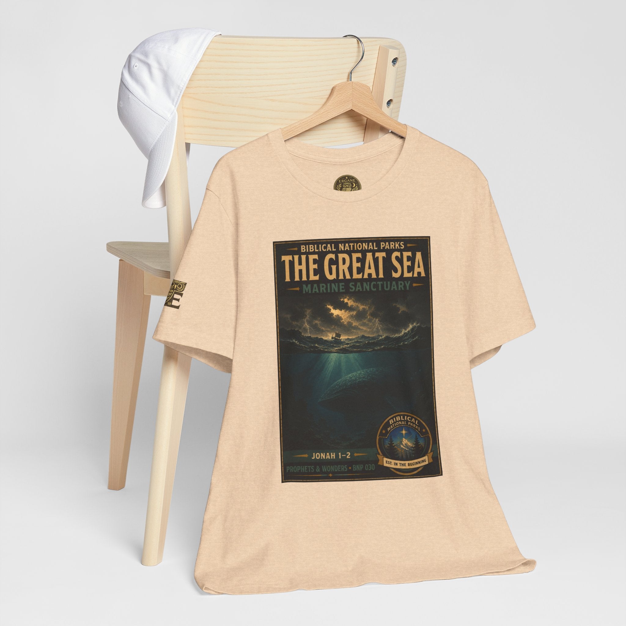 Biblical National Parks Collection V- Prophets & Wonders #030/030 Jonah 1-2 | Vintage nature poster Tee | Biblical national parks graphic shirt