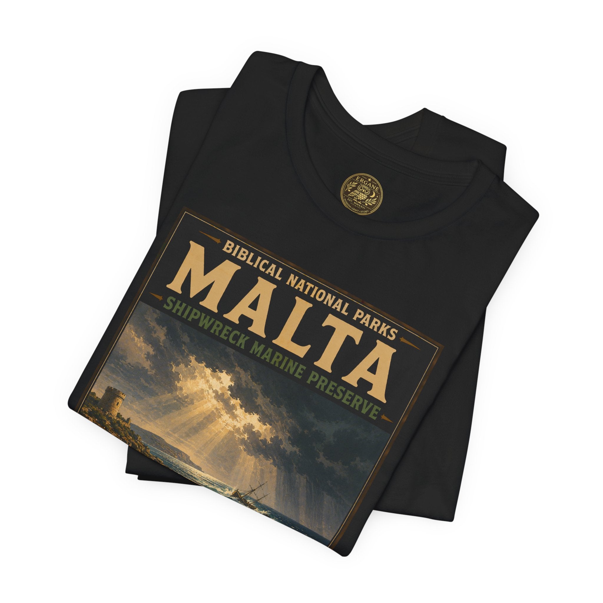 Biblical National Parks Collection VIII- The Apostles' Trails #049/049 | Acts 27-28 | Vintage nature poster Tee | Biblical national parks graphic shirt