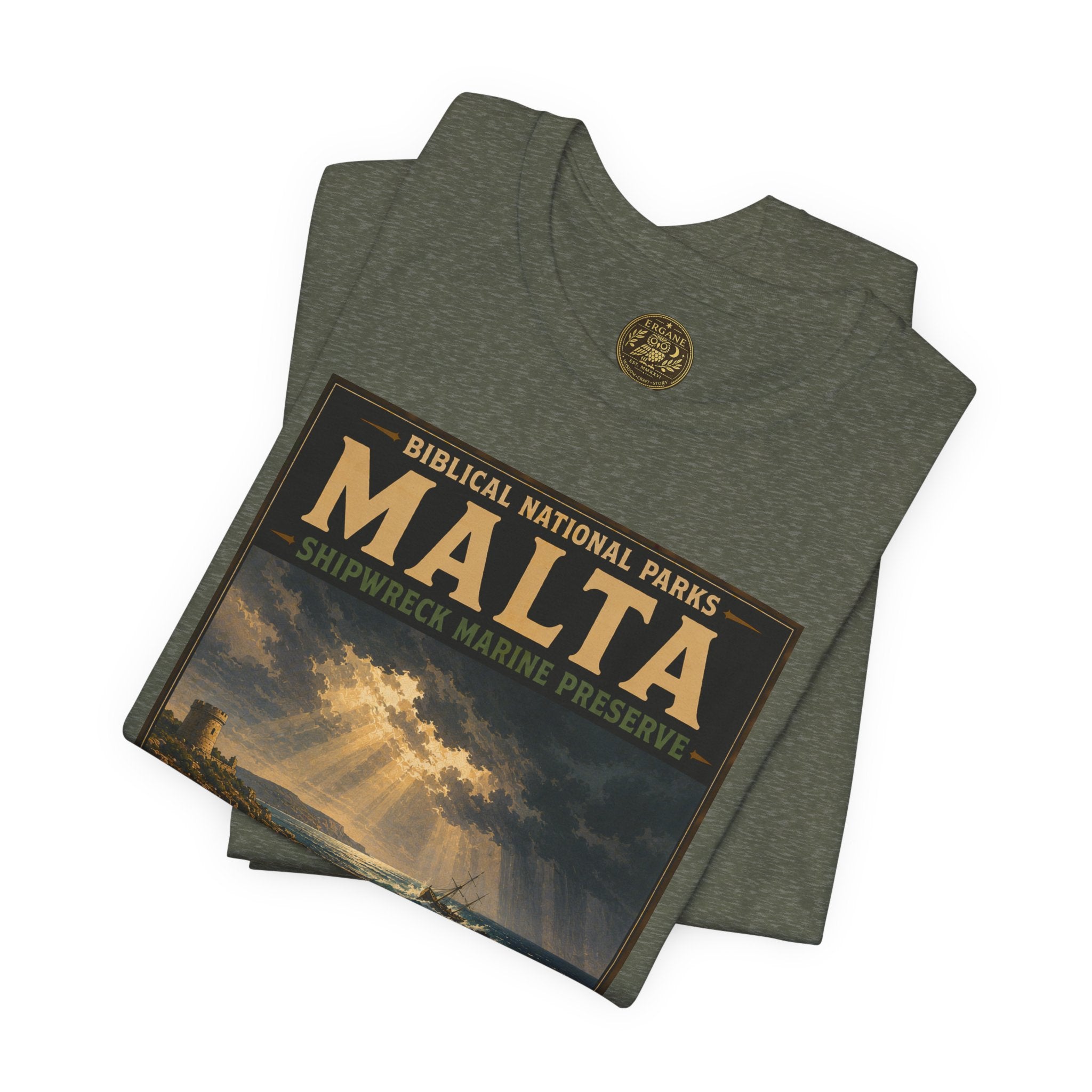 Biblical National Parks Collection VIII- The Apostles' Trails #049/049 | Acts 27-28 | Vintage nature poster Tee | Biblical national parks graphic shirt