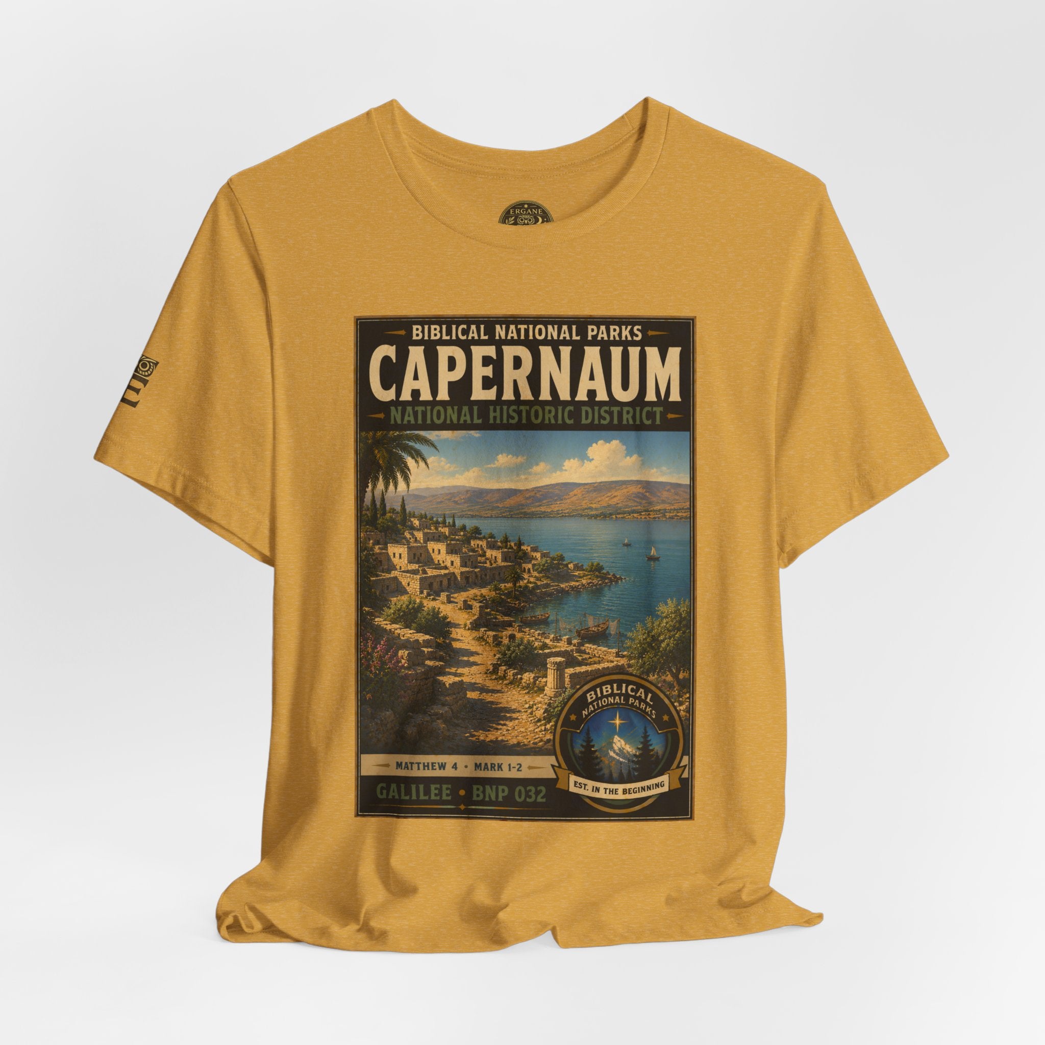 Biblical National Parks Collection VI- Galilee #032/035 Matthew 4 & Mark 1-2 | Vintage nature poster Tee | Biblical national parks graphic shirt
