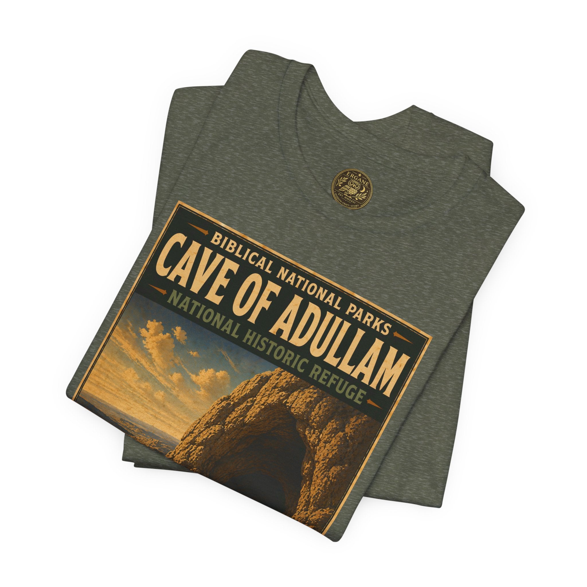 Biblical National Parks Collection IV- Heros & Battlefields #023/023 1 Samuel 22 | Vintage nature poster Tee | Biblical national parks graphic shirt