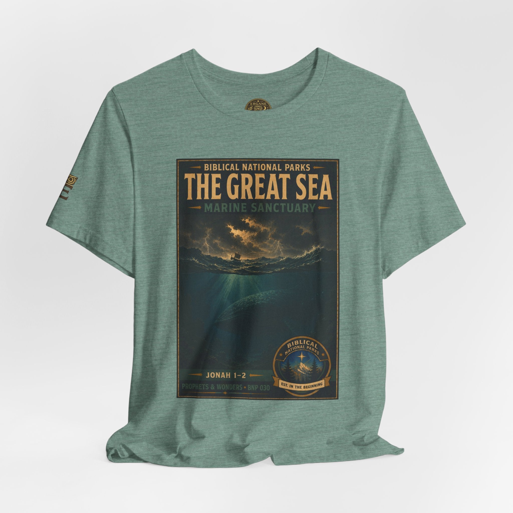 Biblical National Parks Collection V- Prophets & Wonders #030/030 Jonah 1-2 | Vintage nature poster Tee | Biblical national parks graphic shirt