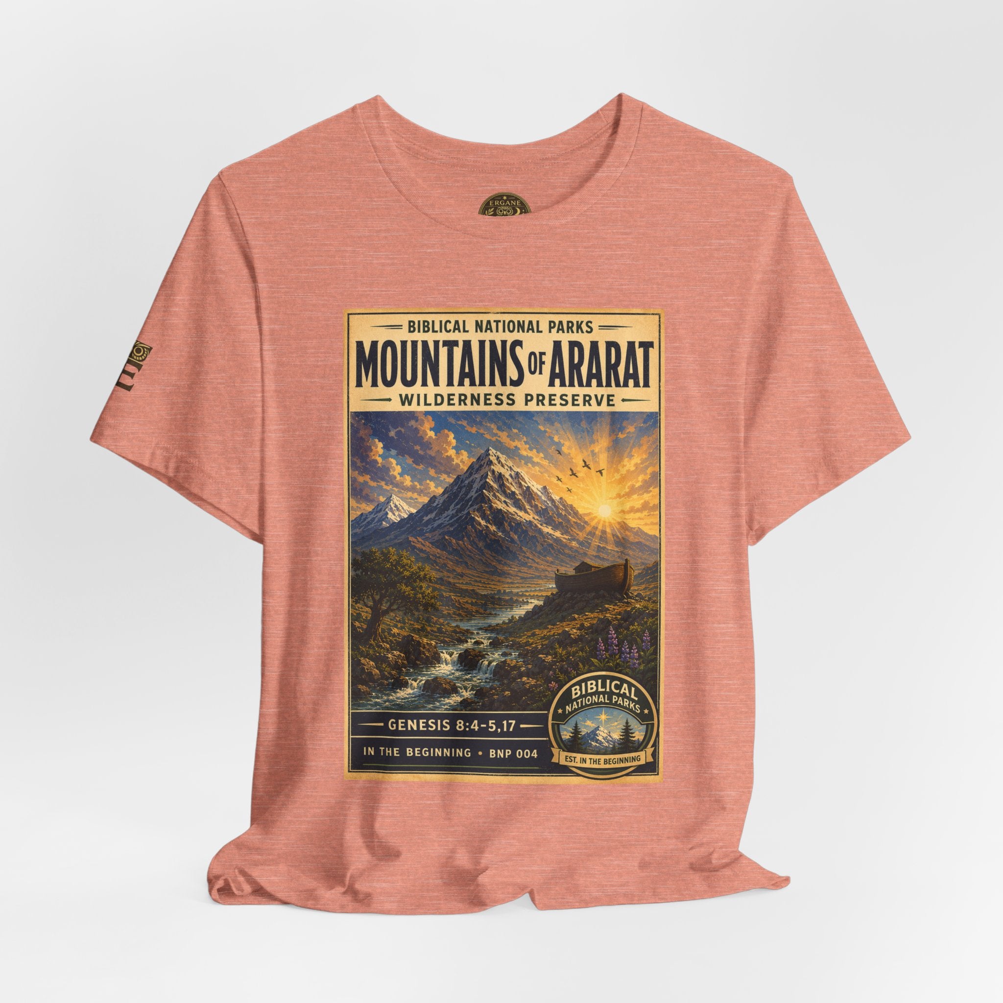 Biblical National Parks Collection I- In The Beginning #004/006 Genesis 8:4-5,17 | Vintage nature poster Tee | Biblical national parks graphic shirt