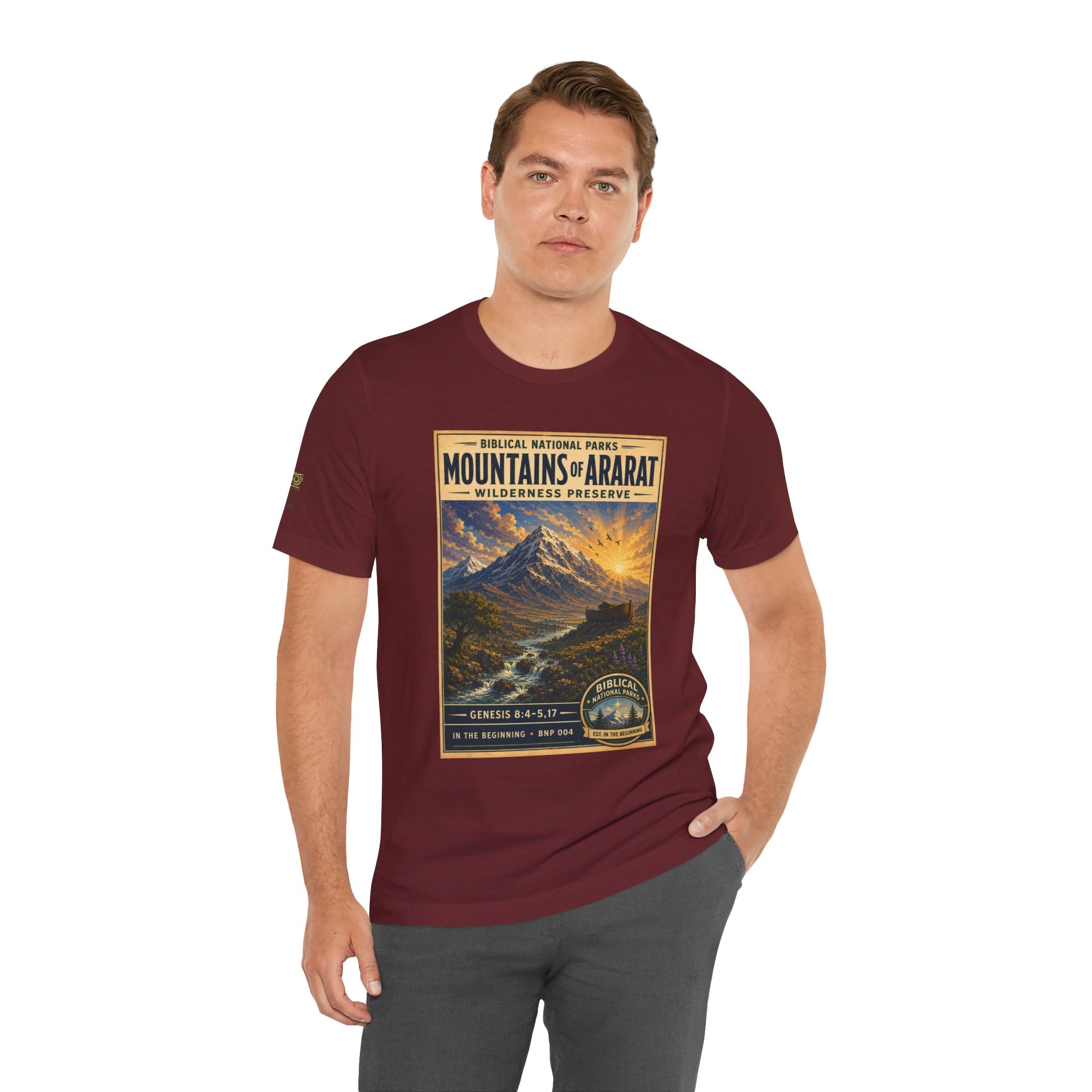 Biblical National Parks Collection I- In The Beginning #004/006 Genesis 8:4-5,17 | Vintage nature poster Tee | Biblical national parks graphic shirt