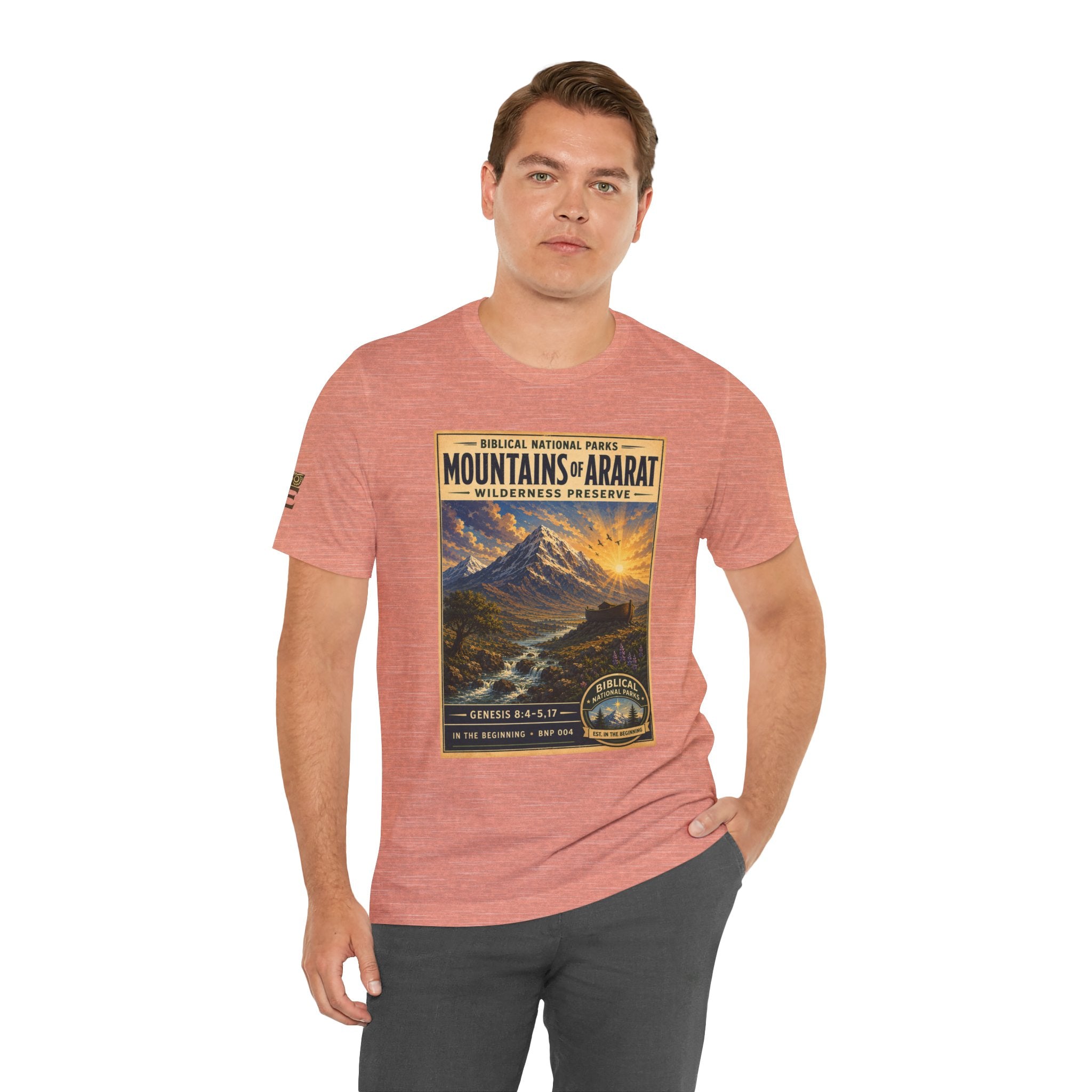 Biblical National Parks Collection I- In The Beginning #004/006 Genesis 8:4-5,17 | Vintage nature poster Tee | Biblical national parks graphic shirt