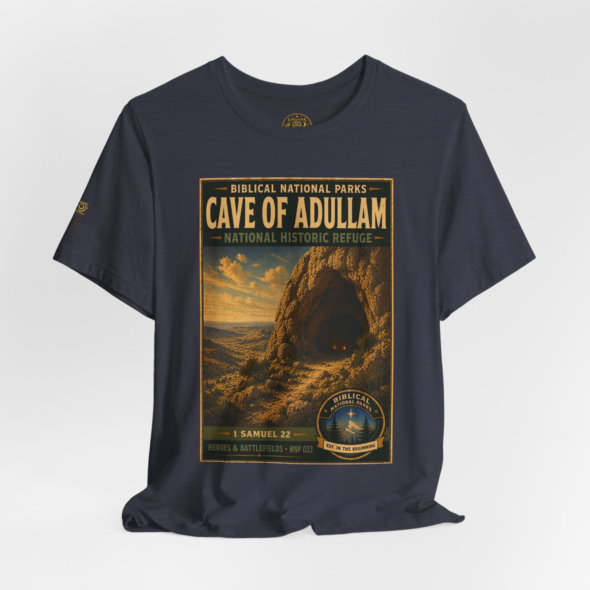Biblical National Parks Collection IV- Heros & Battlefields #023/023 1 Samuel 22 | Vintage nature poster Tee | Biblical national parks graphic shirt