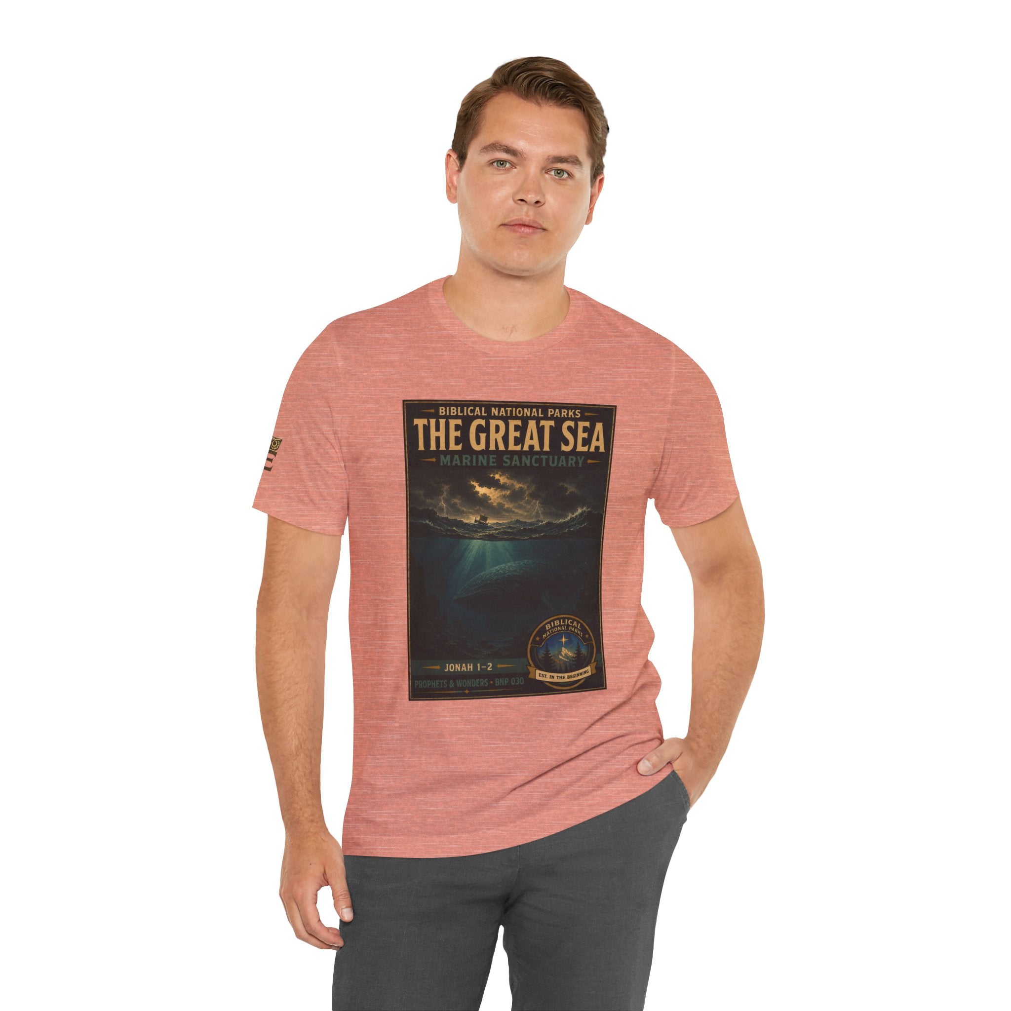 Biblical National Parks Collection V- Prophets & Wonders #030/030 Jonah 1-2 | Vintage nature poster Tee | Biblical national parks graphic shirt