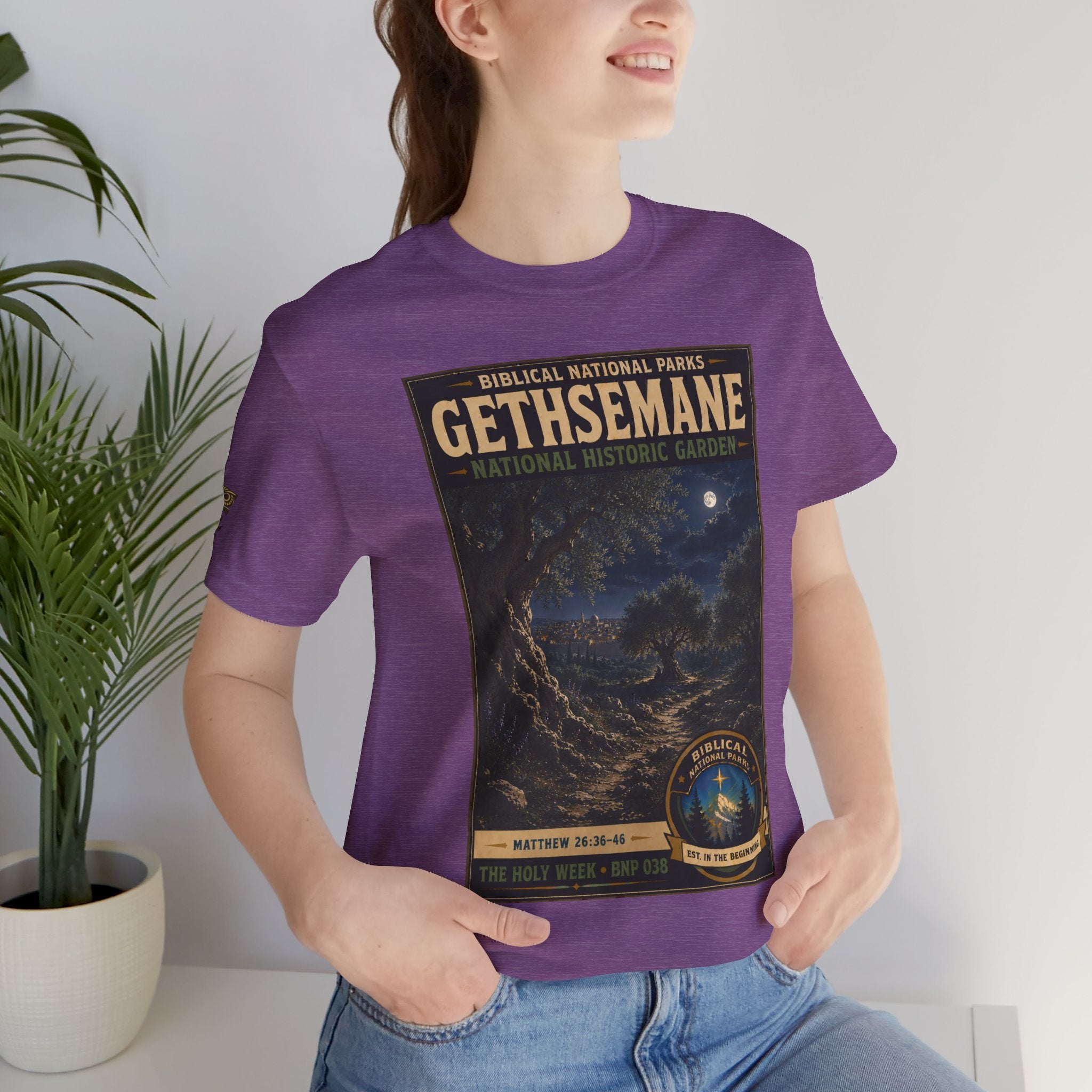 Biblical National Parks Collection VII- The Holy Week #038/041 | Matthew 26: 36-46 | Vintage nature poster Tee | Biblical national parks graphic shirt