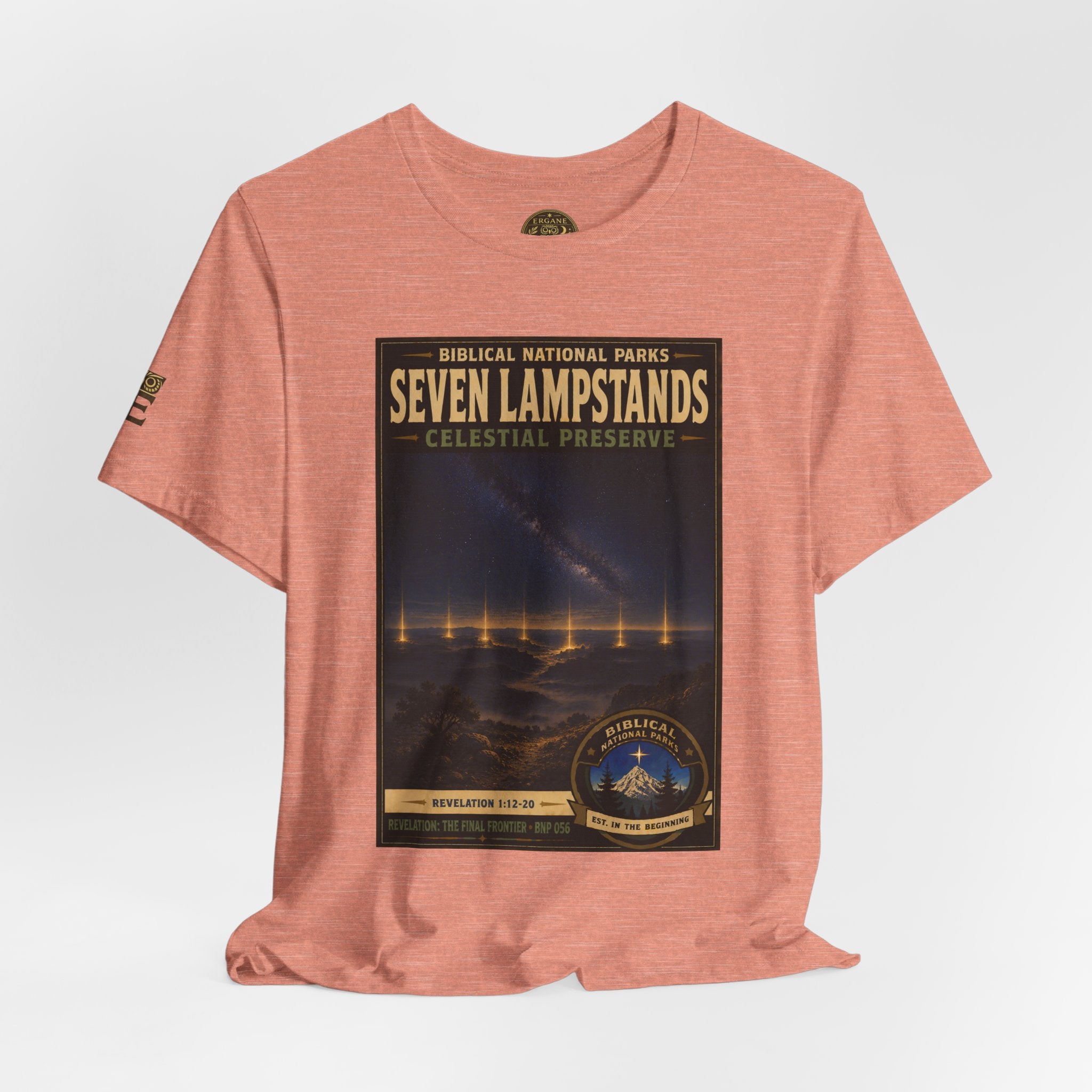 Biblical National Parks Collection X- #056/061 - Revelation: The Final Frontier | Revelation 1: 12-20 | Vintage nature poster Tee | Biblical national parks graphic shirt