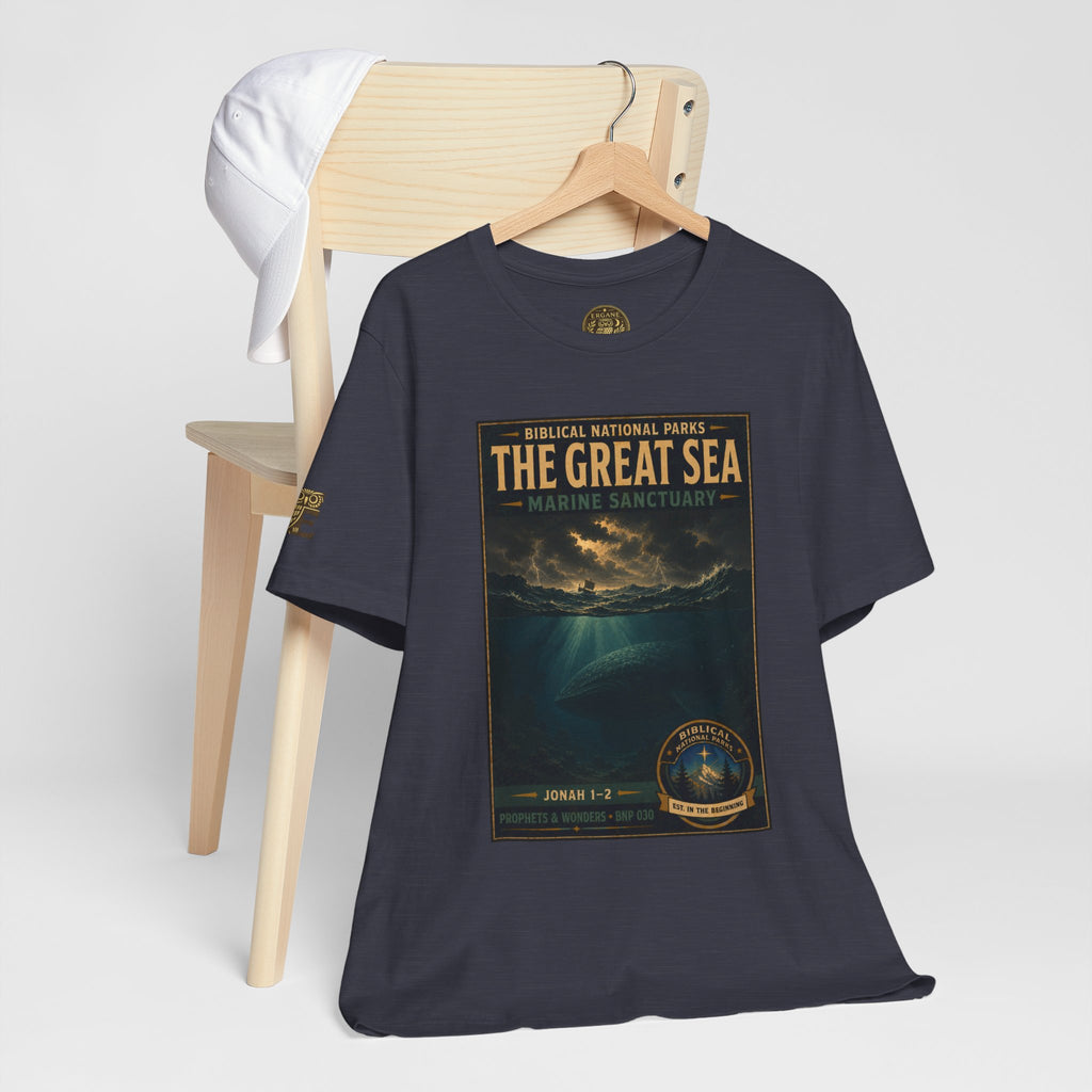 Biblical National Parks Collection V- Prophets & Wonders #030/030 Jonah 1-2 | Vintage nature poster Tee | Biblical national parks graphic shirt