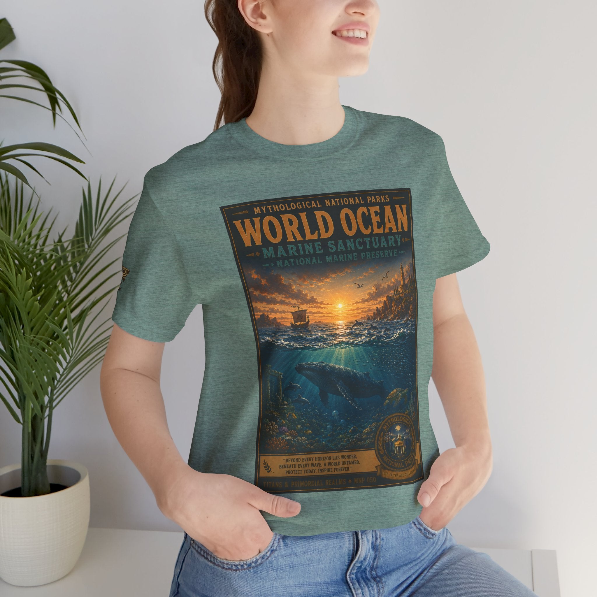 Mythological National Parks COLLECTION V- #050-050 TITANS & PRIMORDIAL REALMS | Vintage nature poster Tee | Mythological National Parks graphic shirt