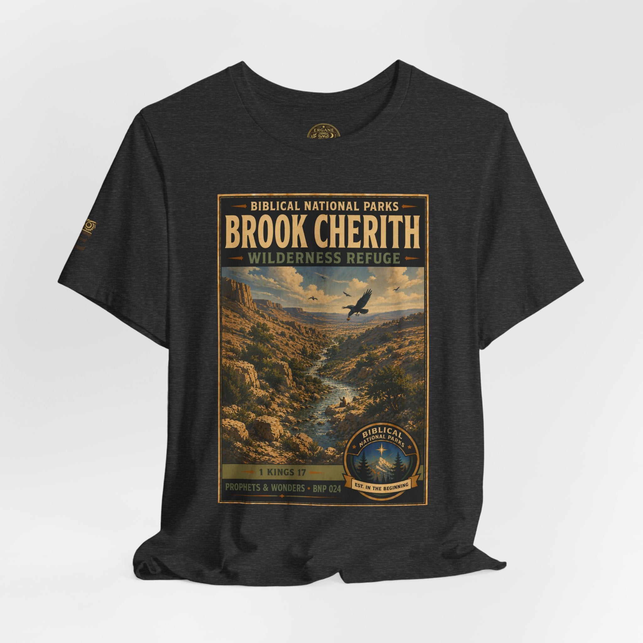 Biblical National Parks Collection V- Prophets & Wonders #024/030 1 Kings 17 | Vintage nature poster Tee | Biblical national parks graphic shirt