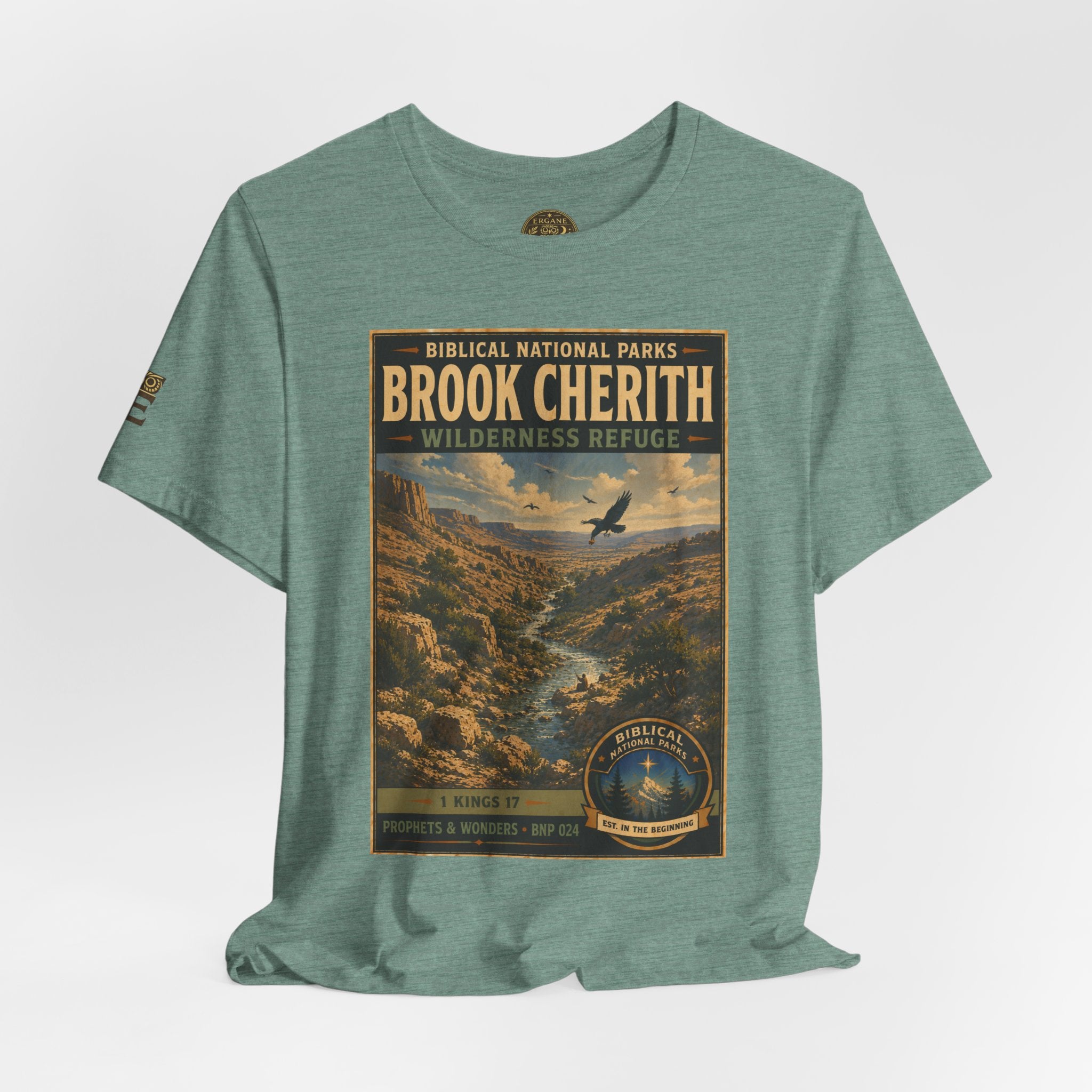 Biblical National Parks Collection V- Prophets & Wonders #024/030 1 Kings 17 | Vintage nature poster Tee | Biblical national parks graphic shirt