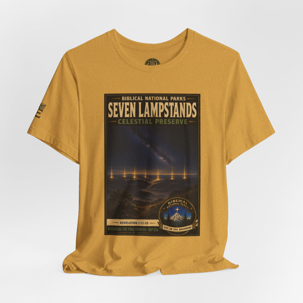 Biblical National Parks Collection X- #056/061 - Revelation: The Final Frontier | Revelation 1: 12-20 | Vintage nature poster Tee | Biblical national parks graphic shirt